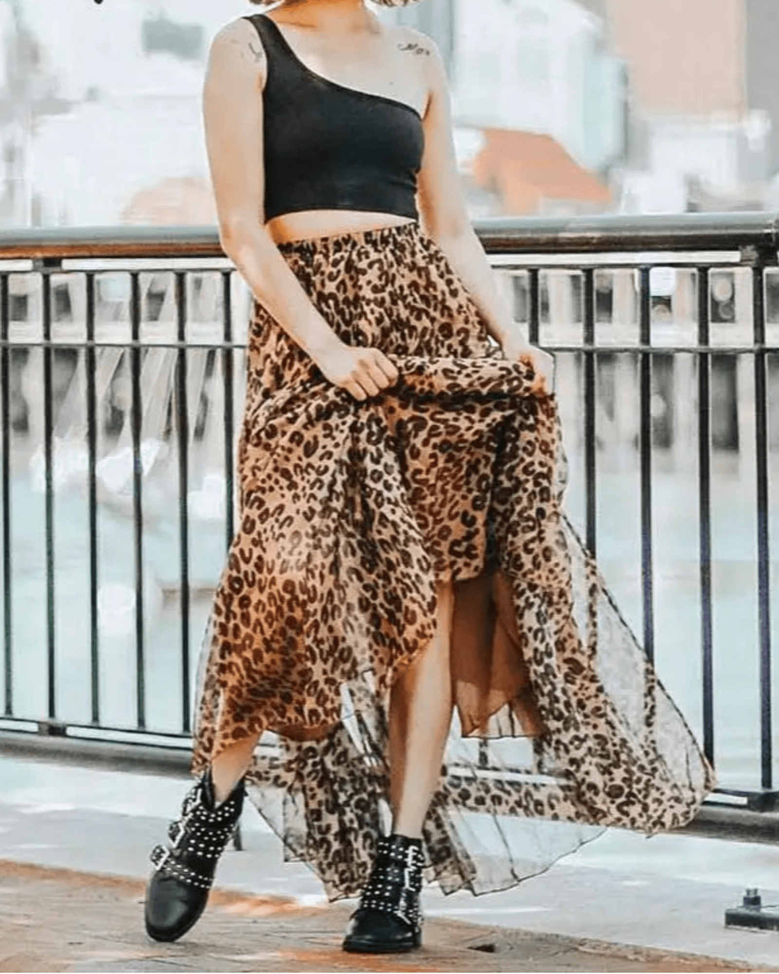 Delilah – Boho Leopard Asymmetric Maxi Skirt - Skirts - Boho Style