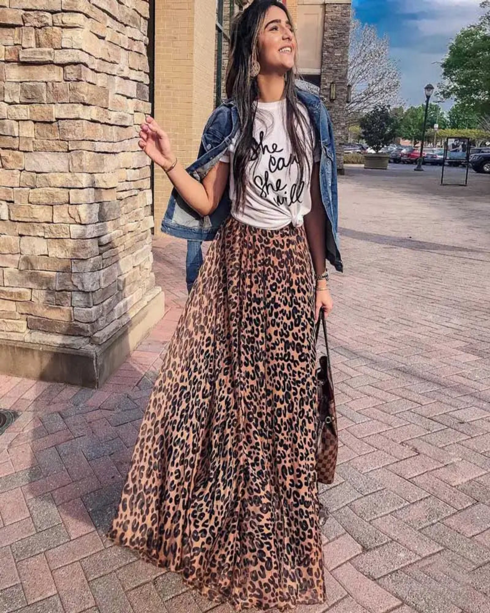 Delilah – Boho Leopard Asymmetric Maxi Skirt - Skirts - Boho Style