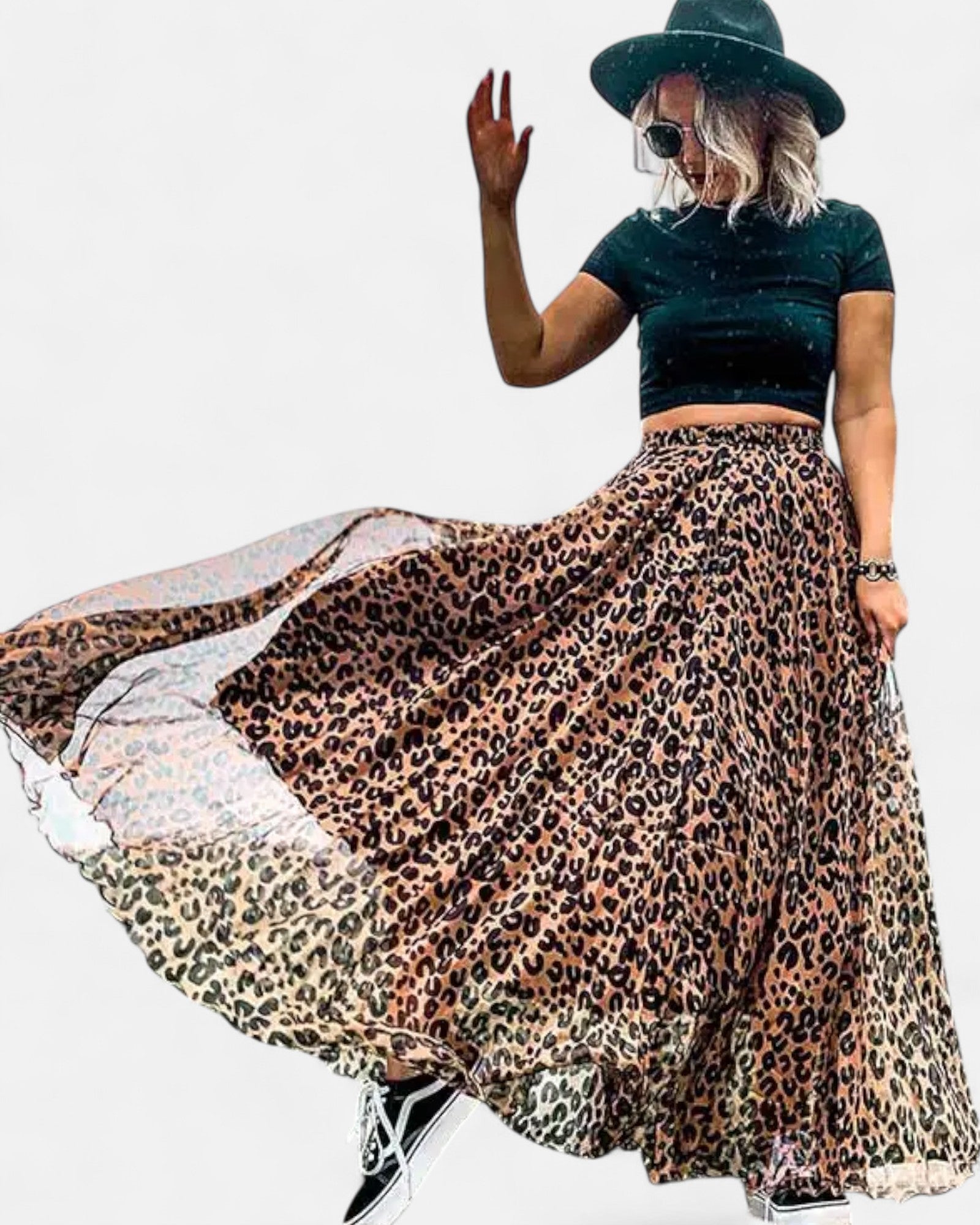 Delilah – Boho Leopard Asymmetric Maxi Skirt - Skirts - Boho Style