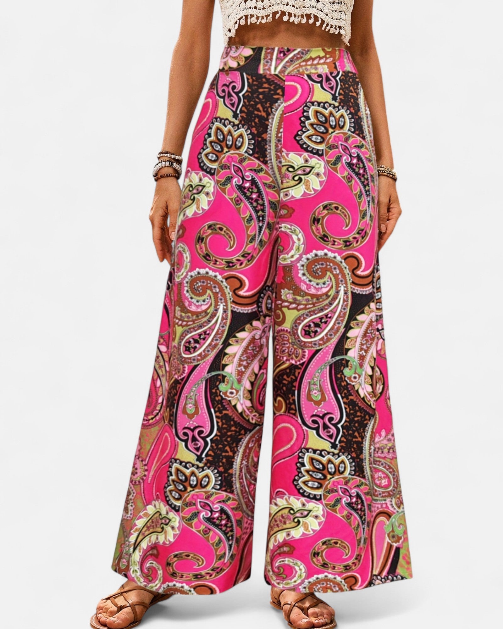 Delphi– Boho Lightweight High - Waisted Wide - Leg Trousers - Trouser - Boho Style