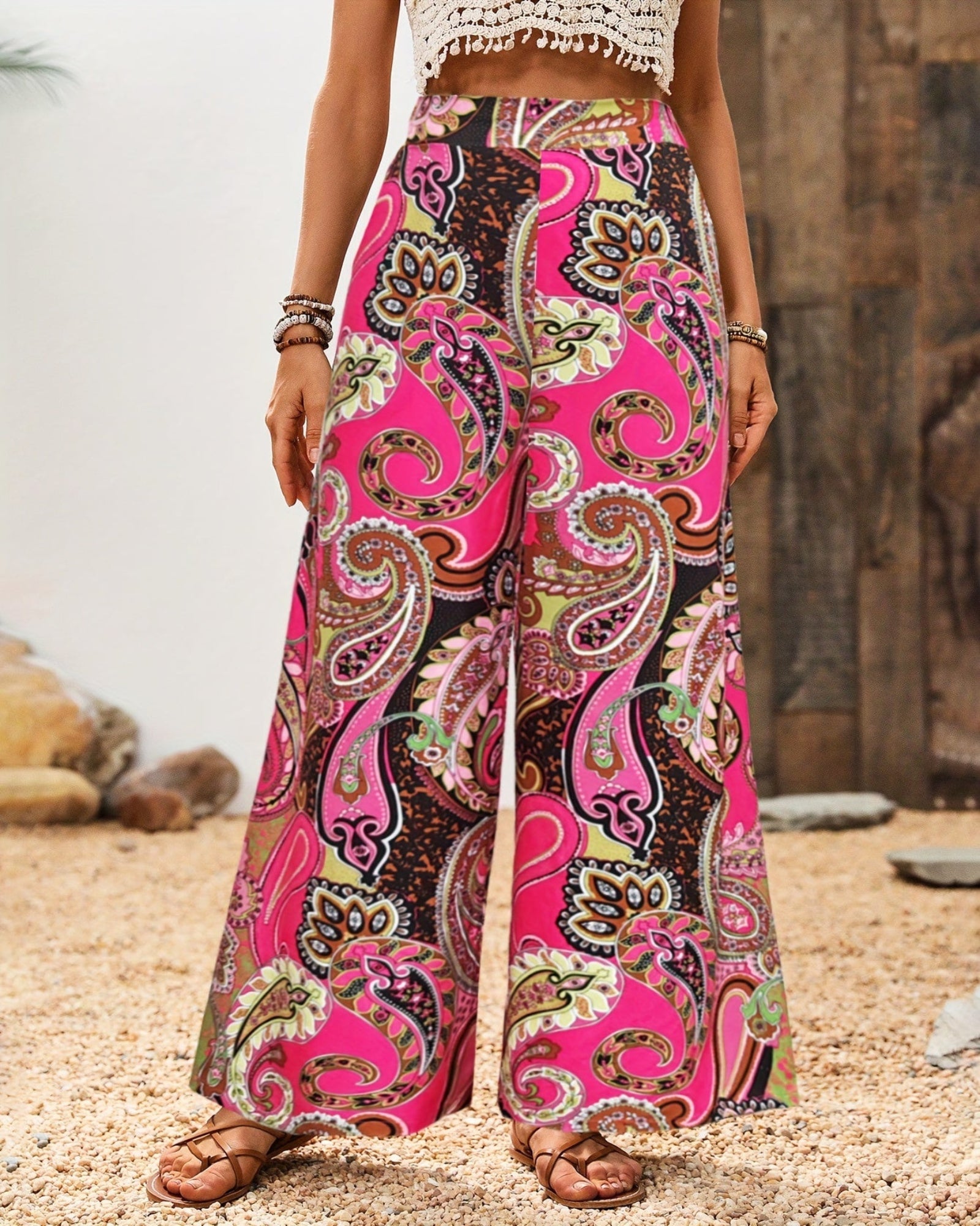 Delphi– Boho Lightweight High - Waisted Wide - Leg Trousers - Trouser - Boho Style