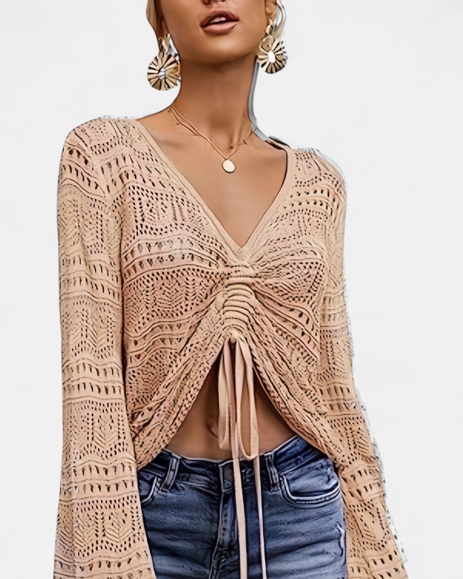 Elena – Lightweight Boho V - Neck Shirt with Flared Sleeves - Shirt - Boho Style