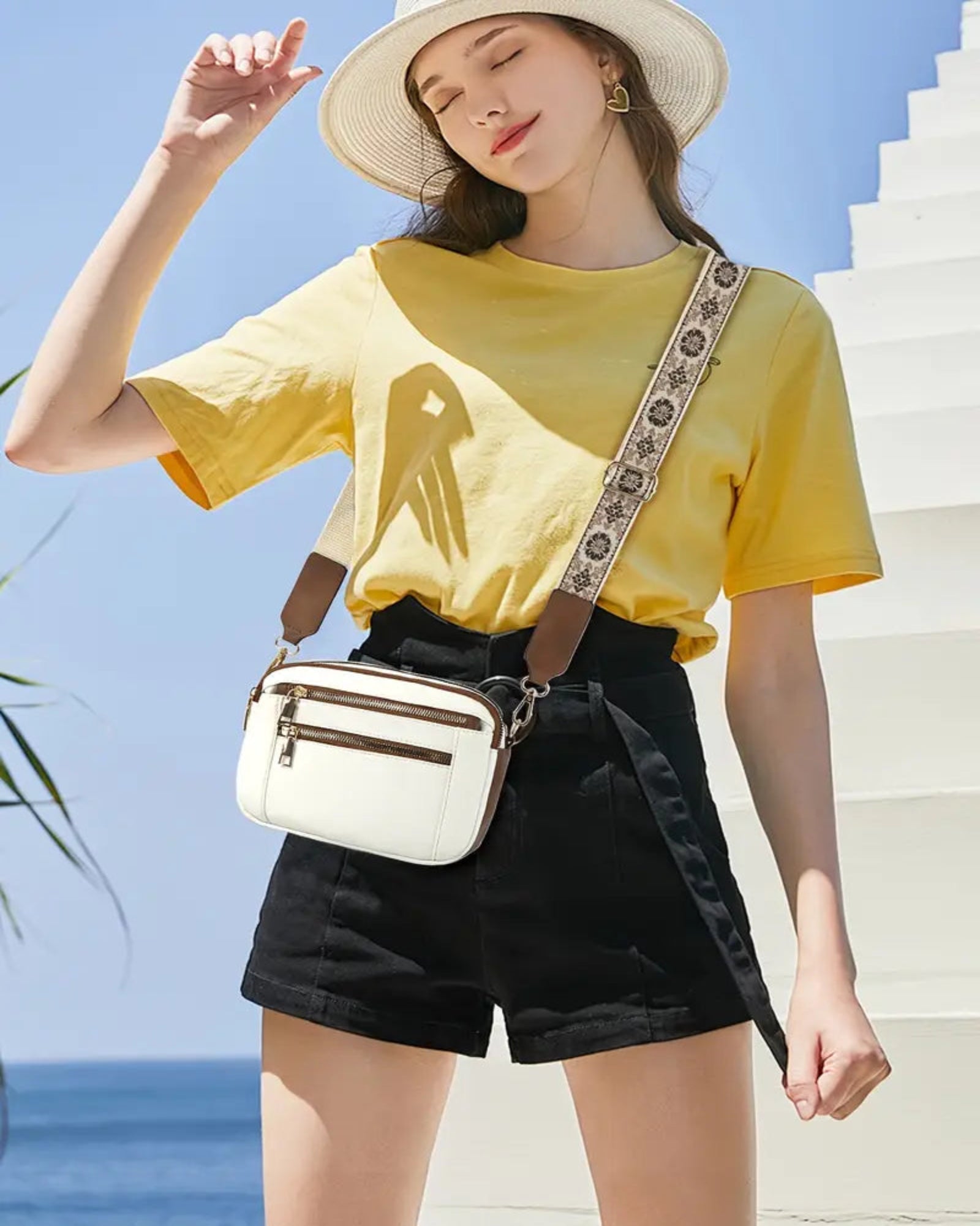 Elizabeth – Boho Floral Crossbody Bag with Adjustable Strap - Shoulder Bag - Boho Style