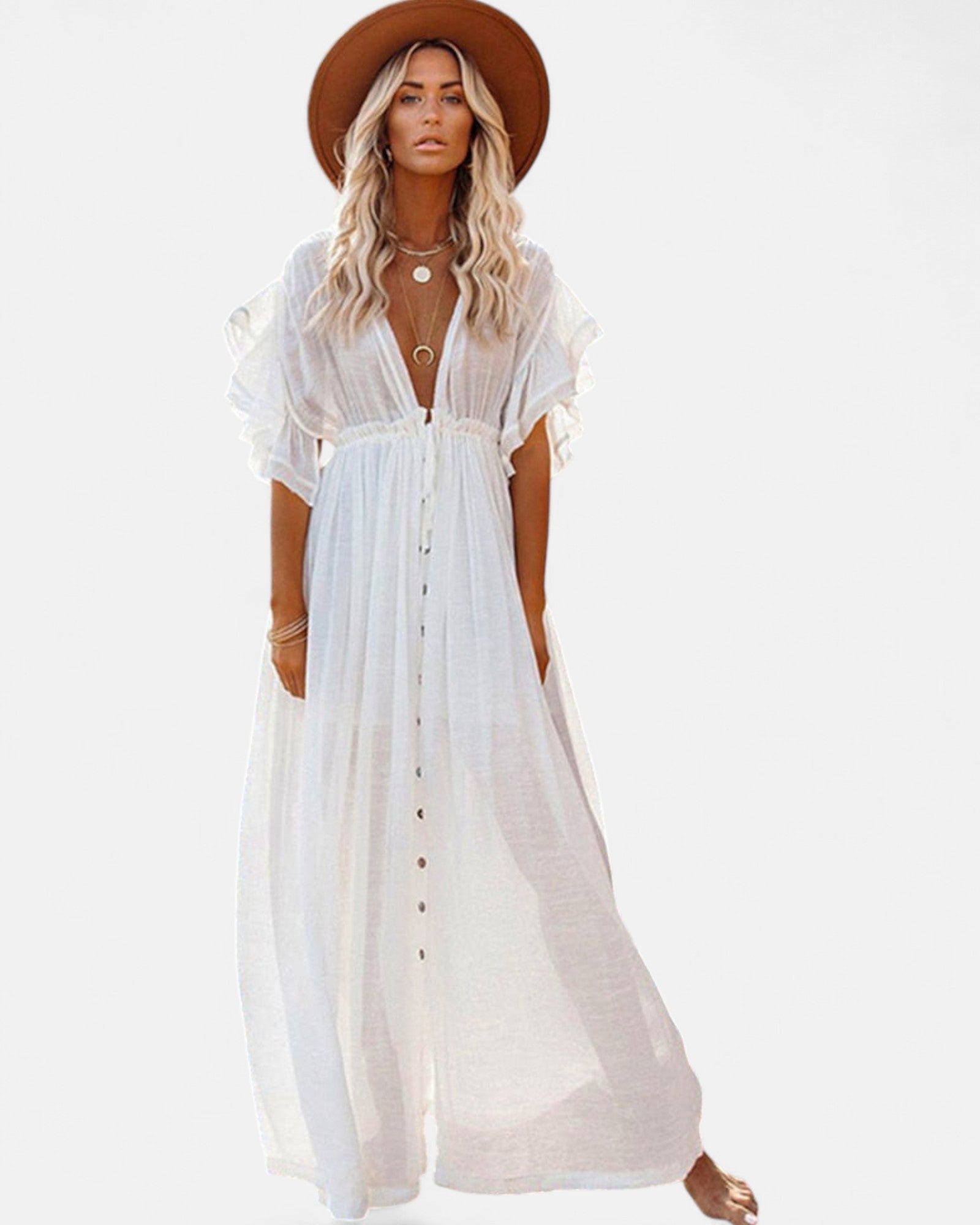 Ella – Flowing Cotton Boho Maxi Dress - Dress - Boho Style