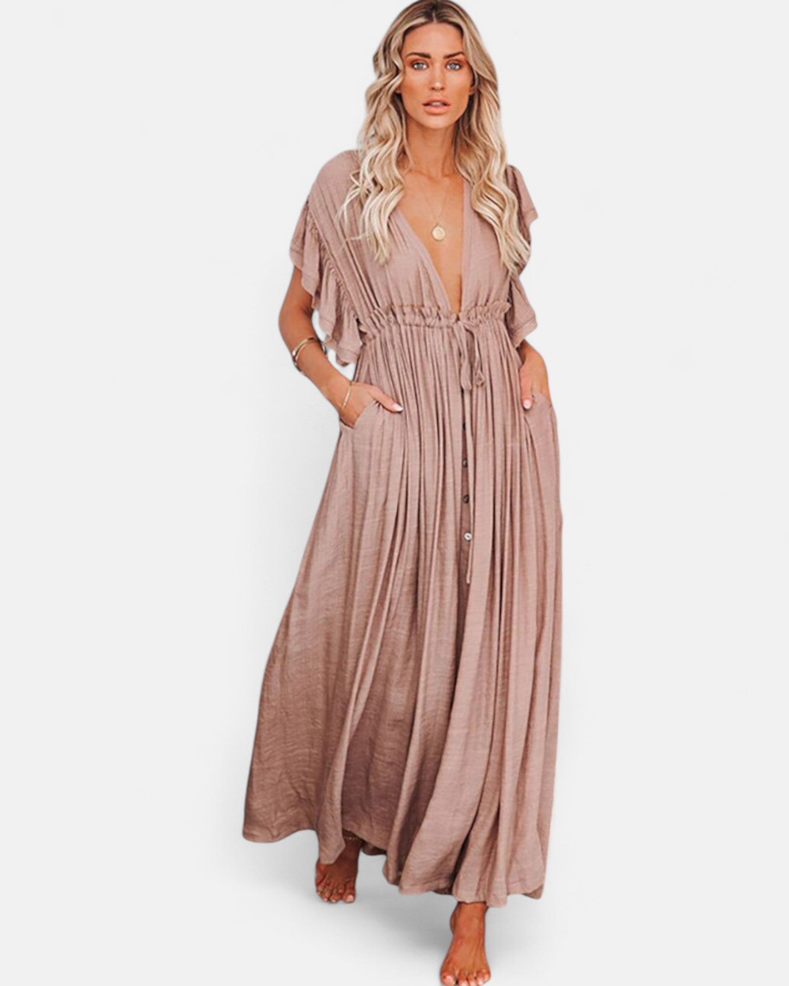 Ella – Flowing Cotton Boho Maxi Dress - Dress - Boho Style