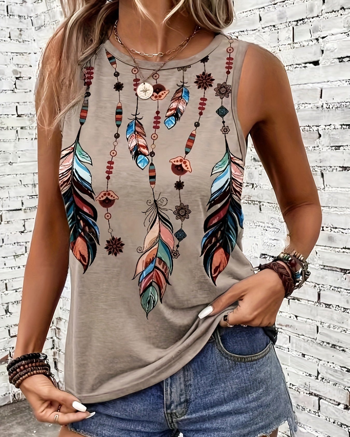 Ella – Lightweight Boho Print Tank Top for Effortless Style - Tank Top - Boho Style