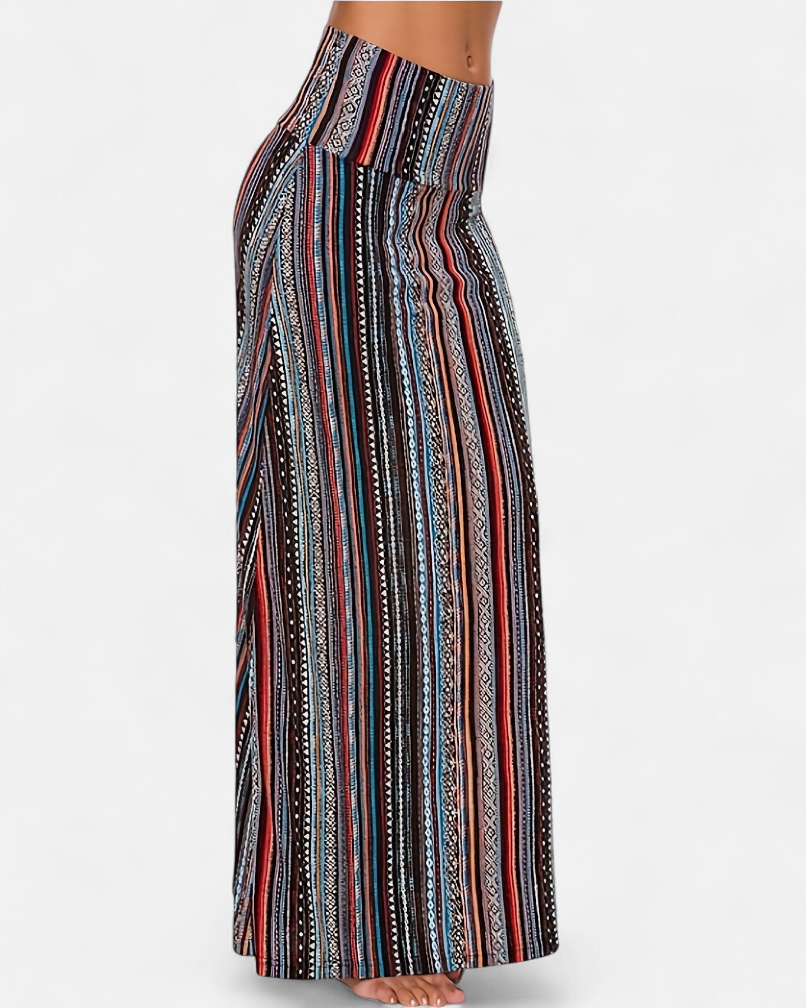Emily – Bohemian Navy Floral High - Waist Maxi Skirt - Skirts - Boho Style