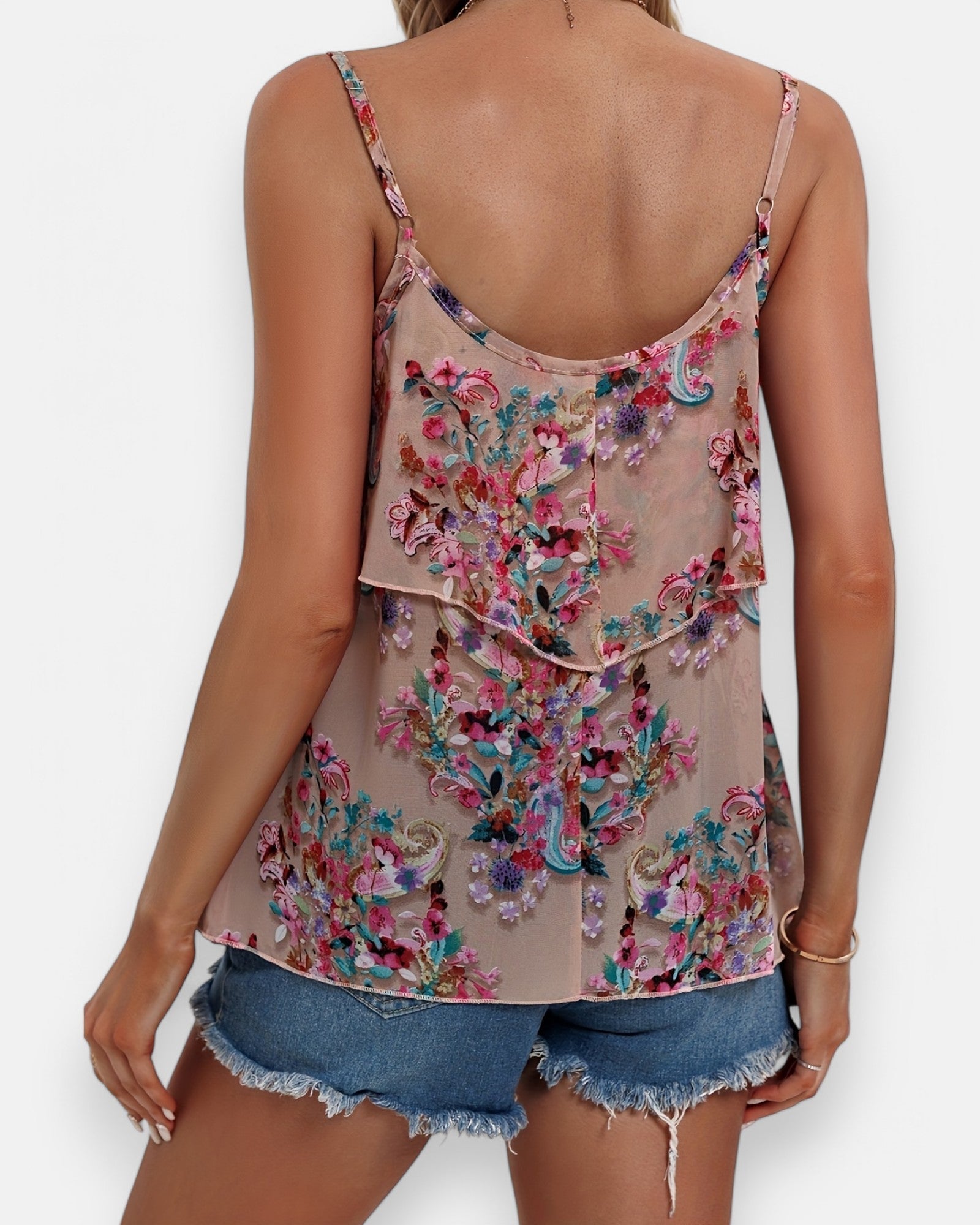 Emily – Boho Floral Hem Cami Top - Cami Top - Boho Style