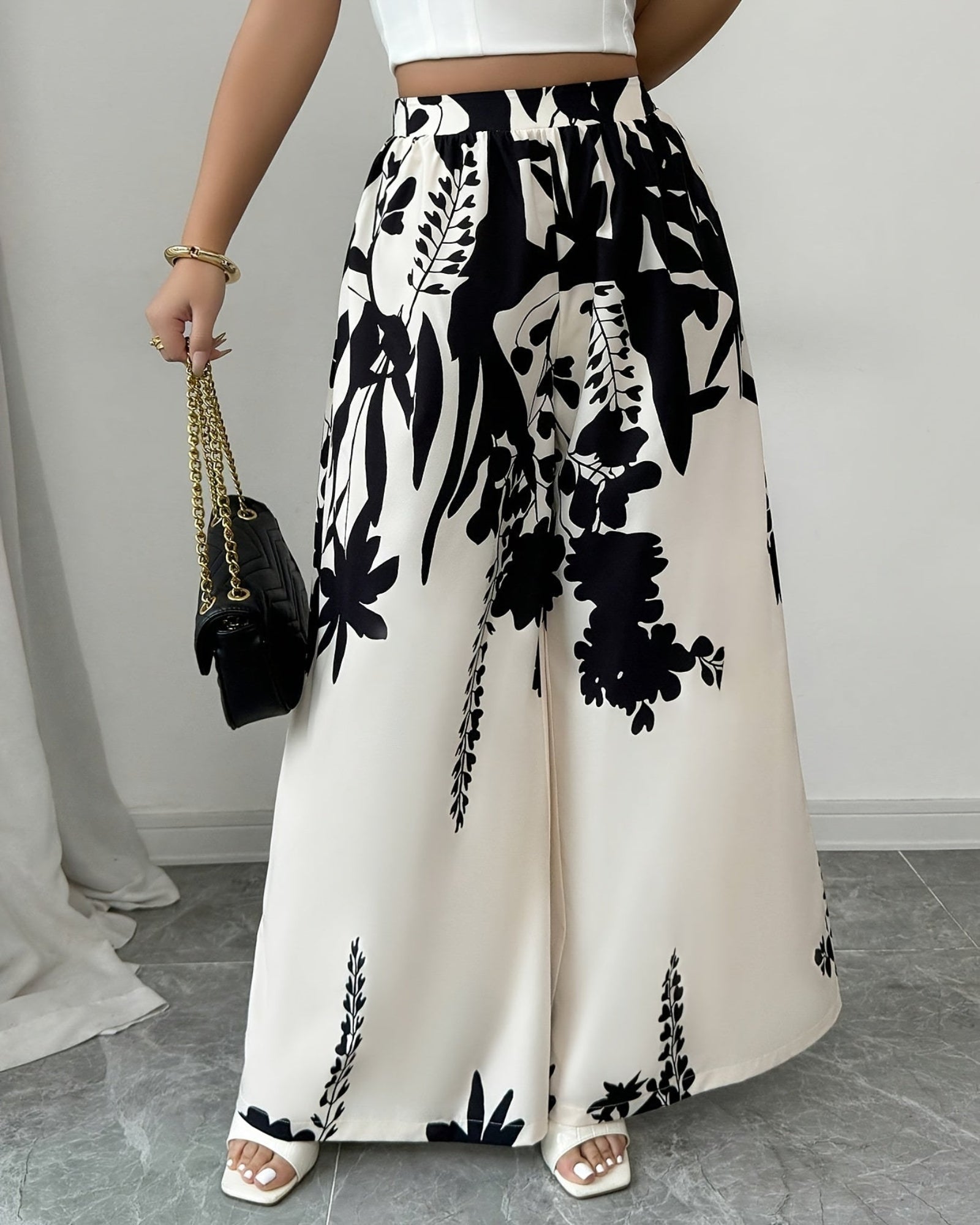 Evania – Boho Wide - Leg Geometric Trousers - Trouser - Boho Style