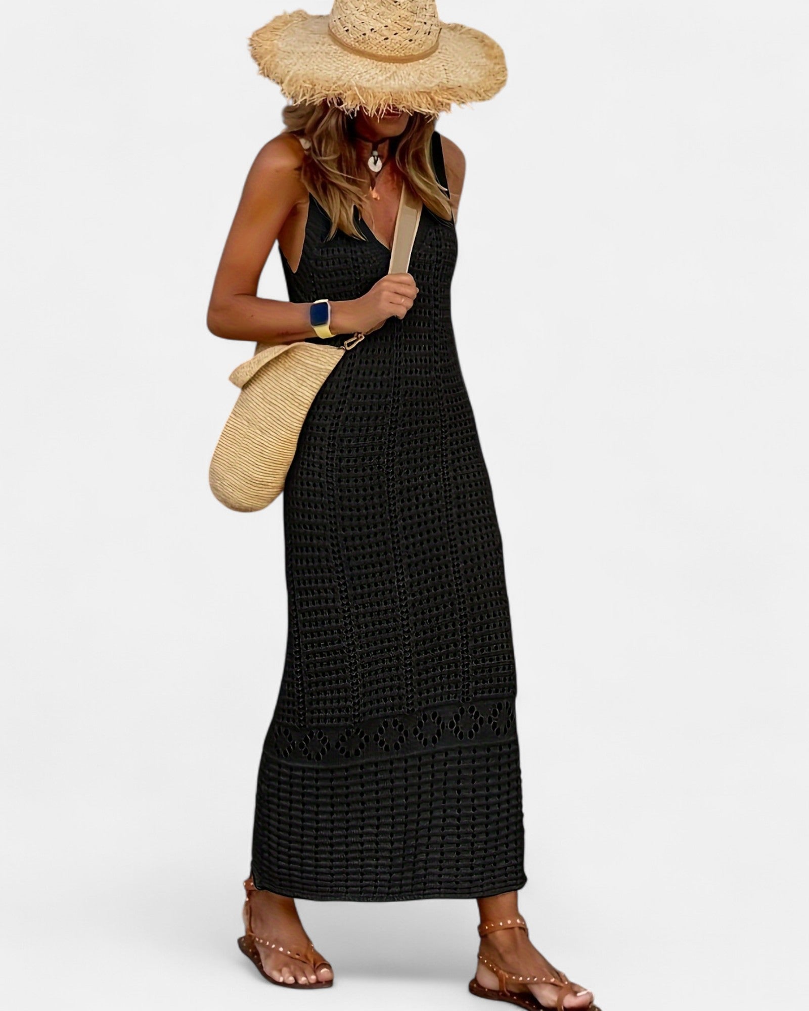 Faye – Elegant Boho Hollow Long Cardigan Dress - Dress - Boho Style