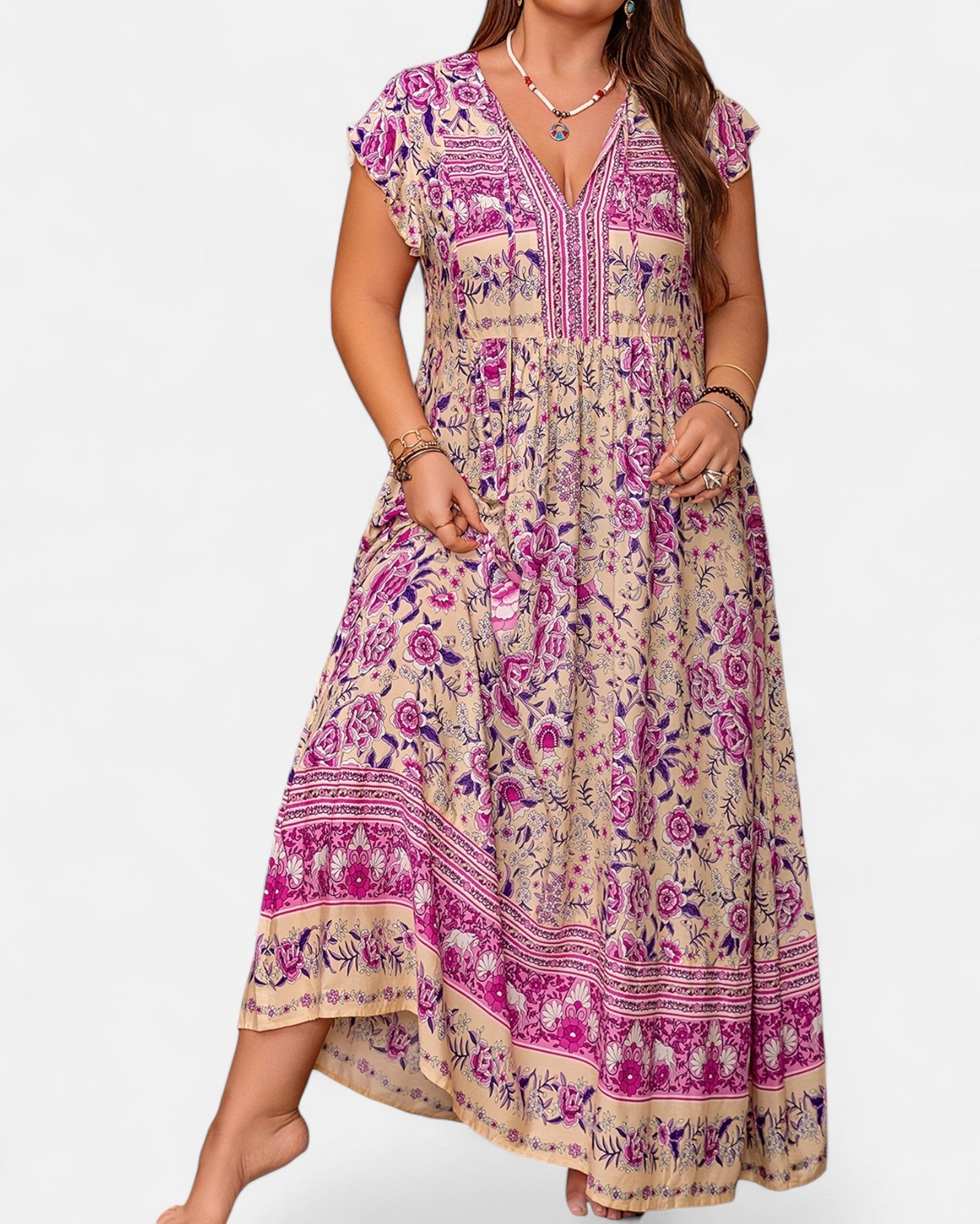 Freya – Lightweight Floral Maxi Dress - Dress - Boho Style