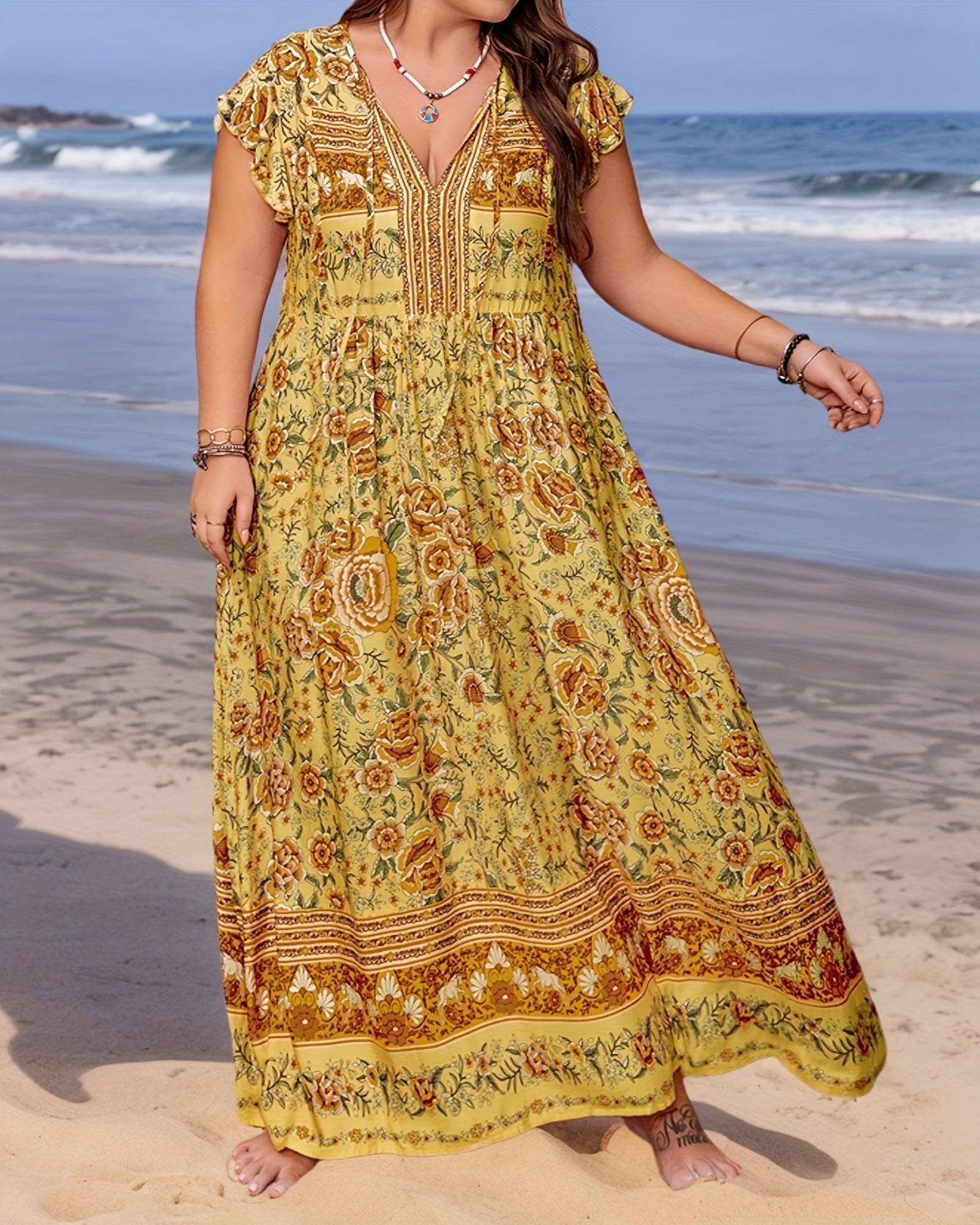 Freya – Lightweight Floral Maxi Dress - Dress - Boho Style