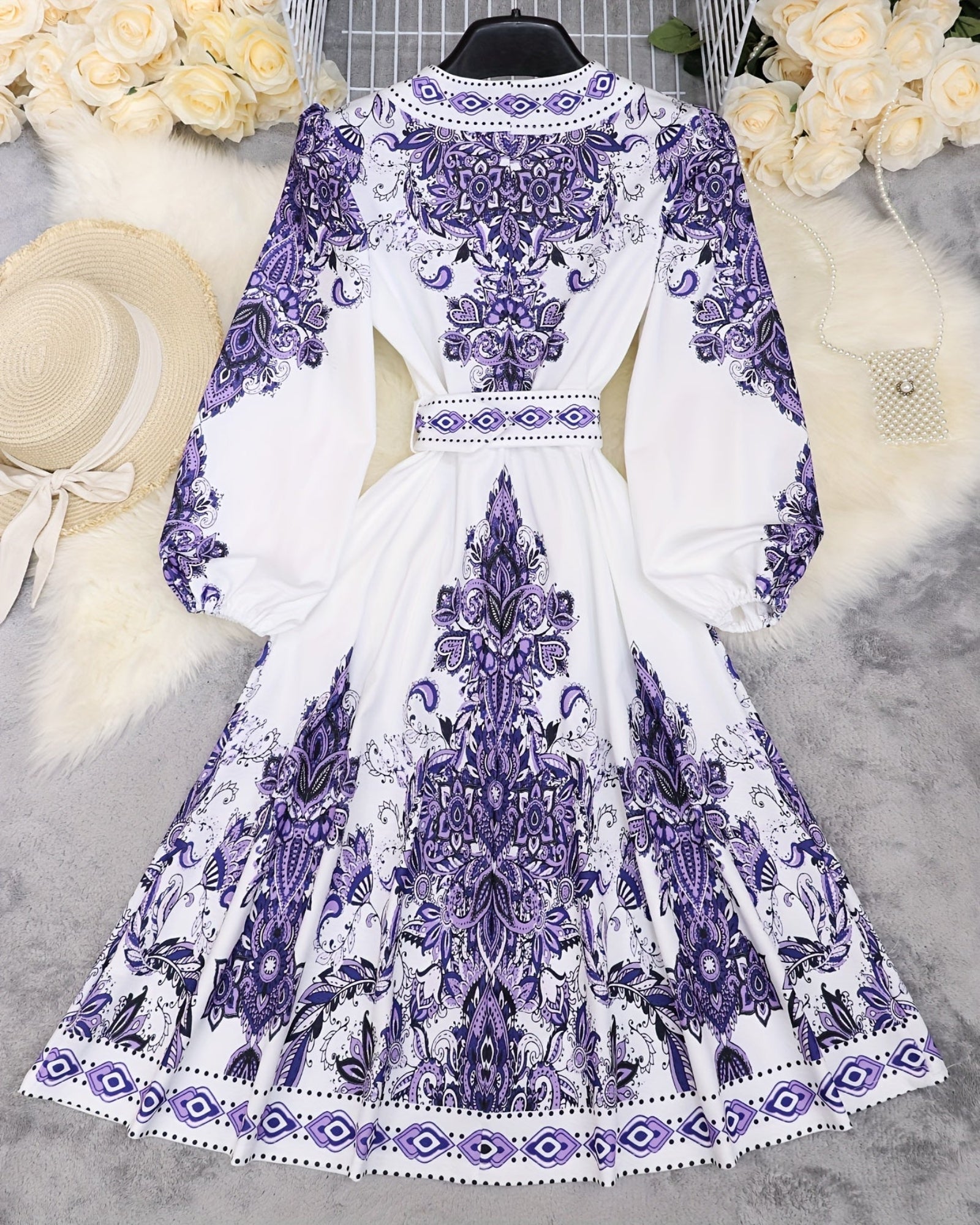 Haisley– Breezy Boho Cotton A - Line Midi Dress - Dresses - Boho Style