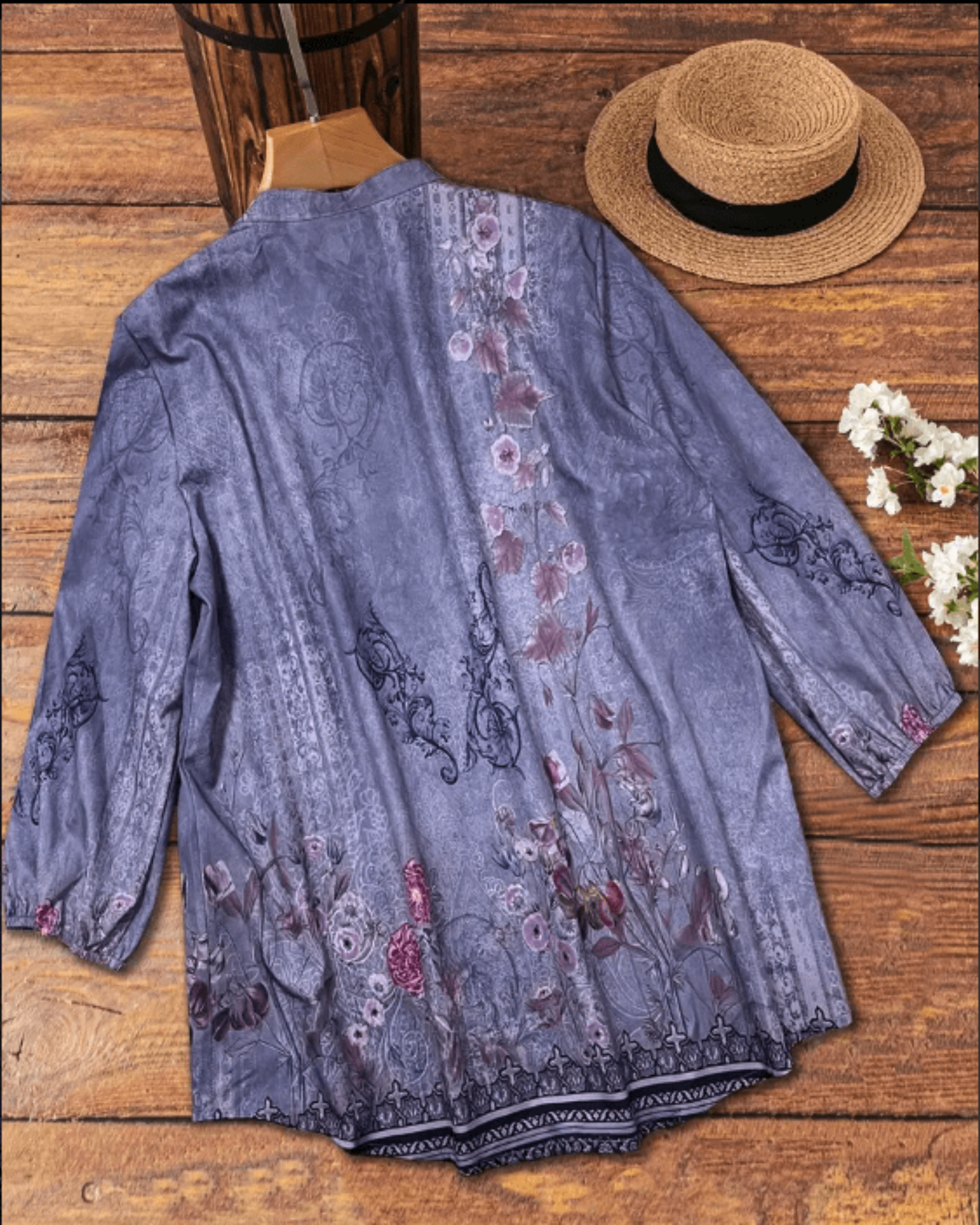 Henrietta – Effortless Boho Floral 3/4 Sleeve Blouse - Blouse - Boho Style