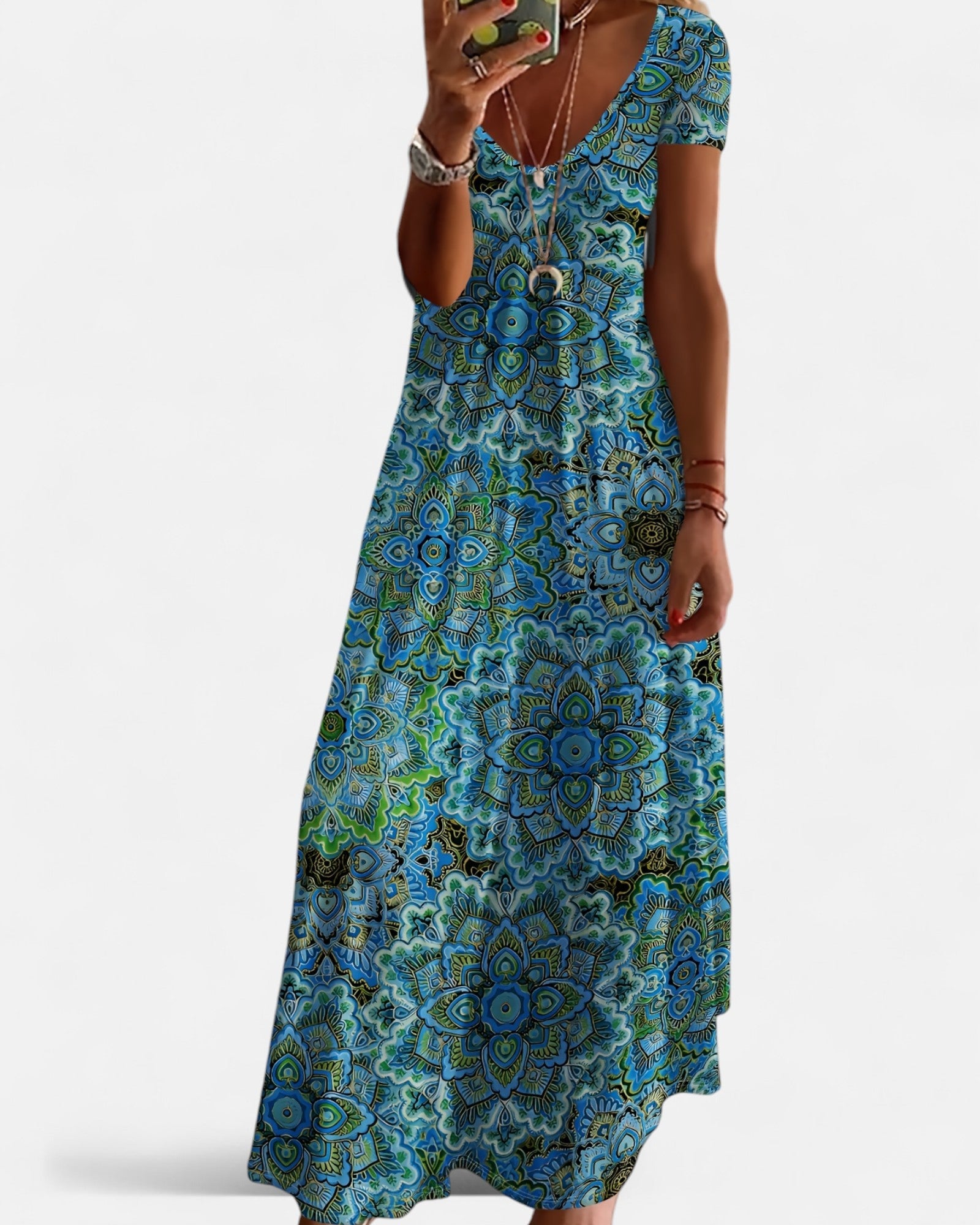 Isabella – Boho Chic V - Neck A - Line Maxi Dress - Dress - Boho Style