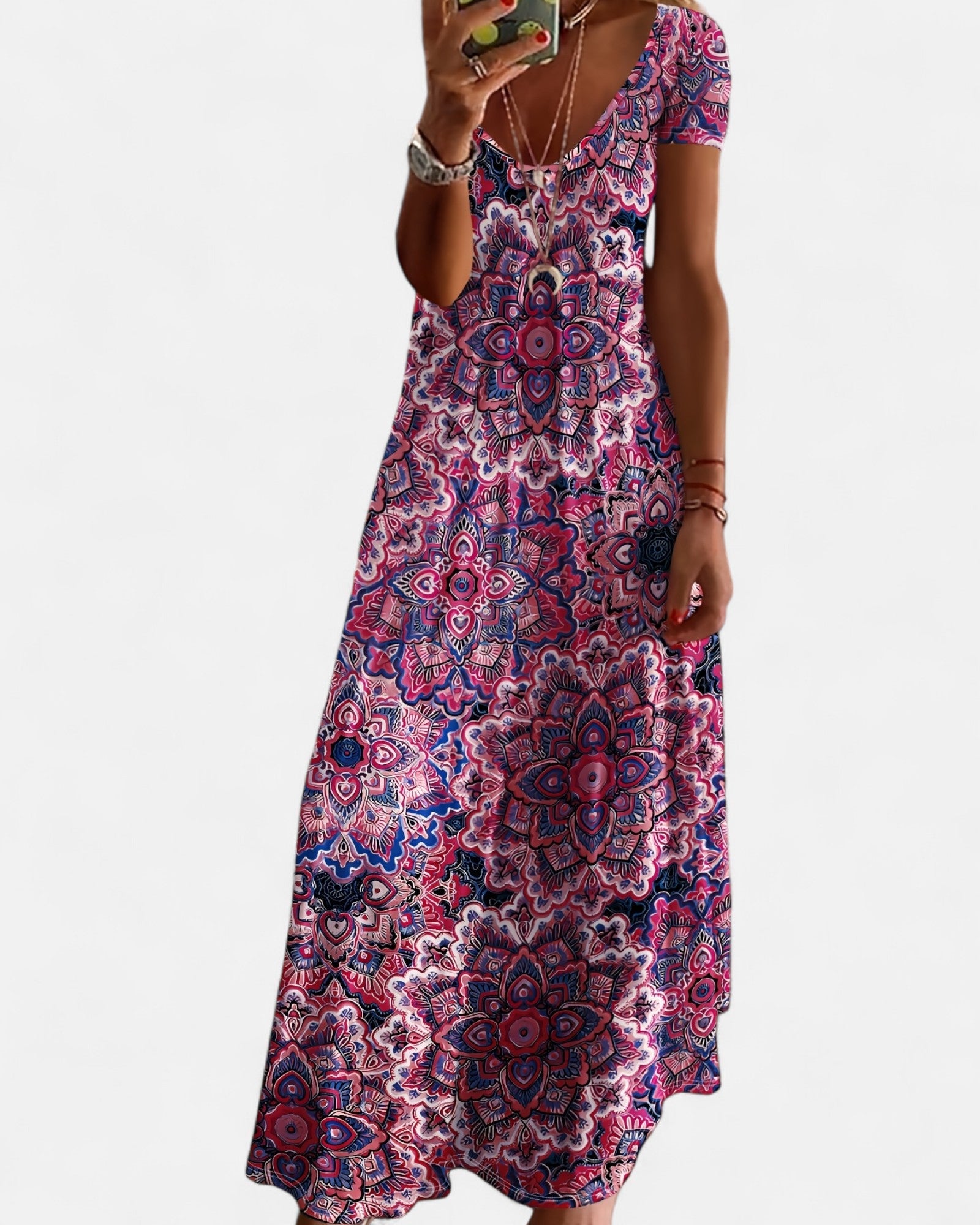 Isabella – Boho Chic V - Neck A - Line Maxi Dress - Dress - Boho Style