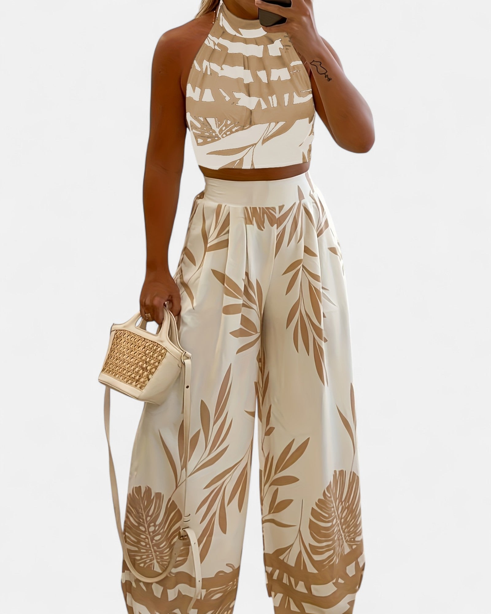 Isabella – Chic Cotton Boho Halter Top Set - Outfit Sets - Boho Style