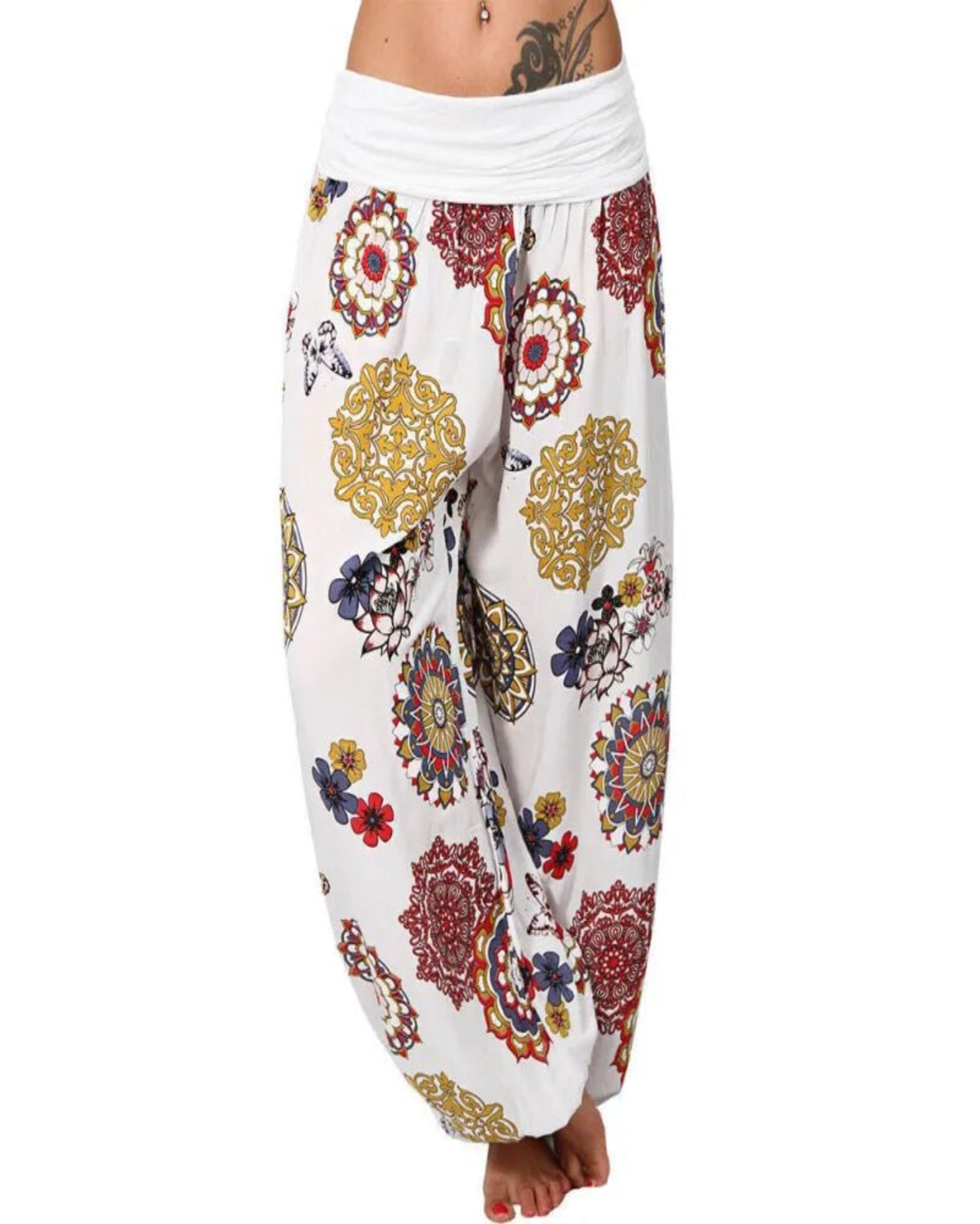 Isabella – Comfy High - Waisted Boho Print Trousers - Trouser - Boho Style