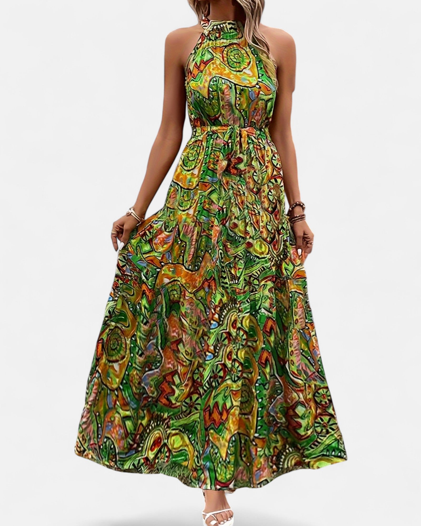 Isabella – High - Waisted Floral Lace Boho Maxi Dress - Dresses - Boho Style