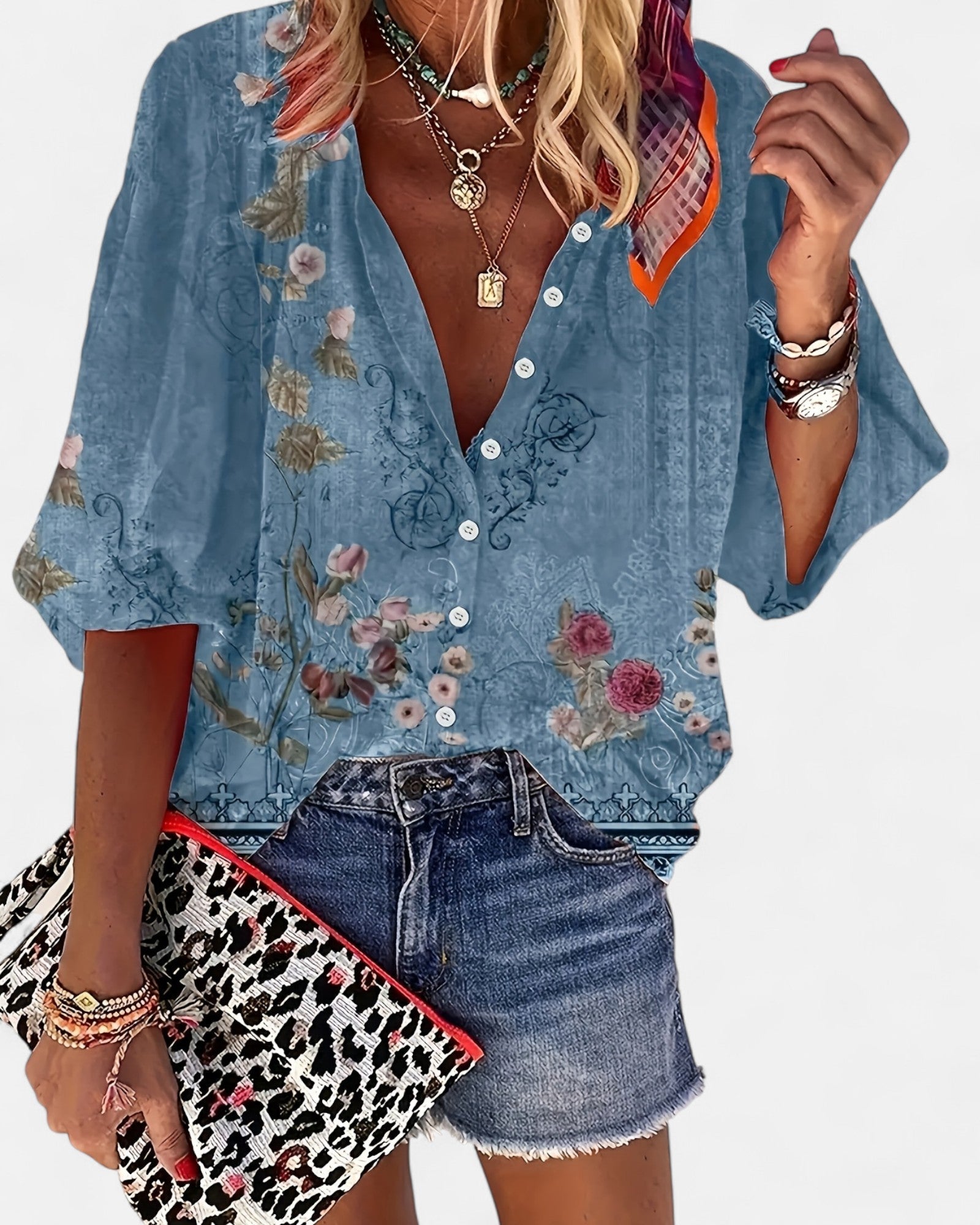 Isolde – Boho Vintage Floral Button - Up Blouse - Blouse - Boho Style