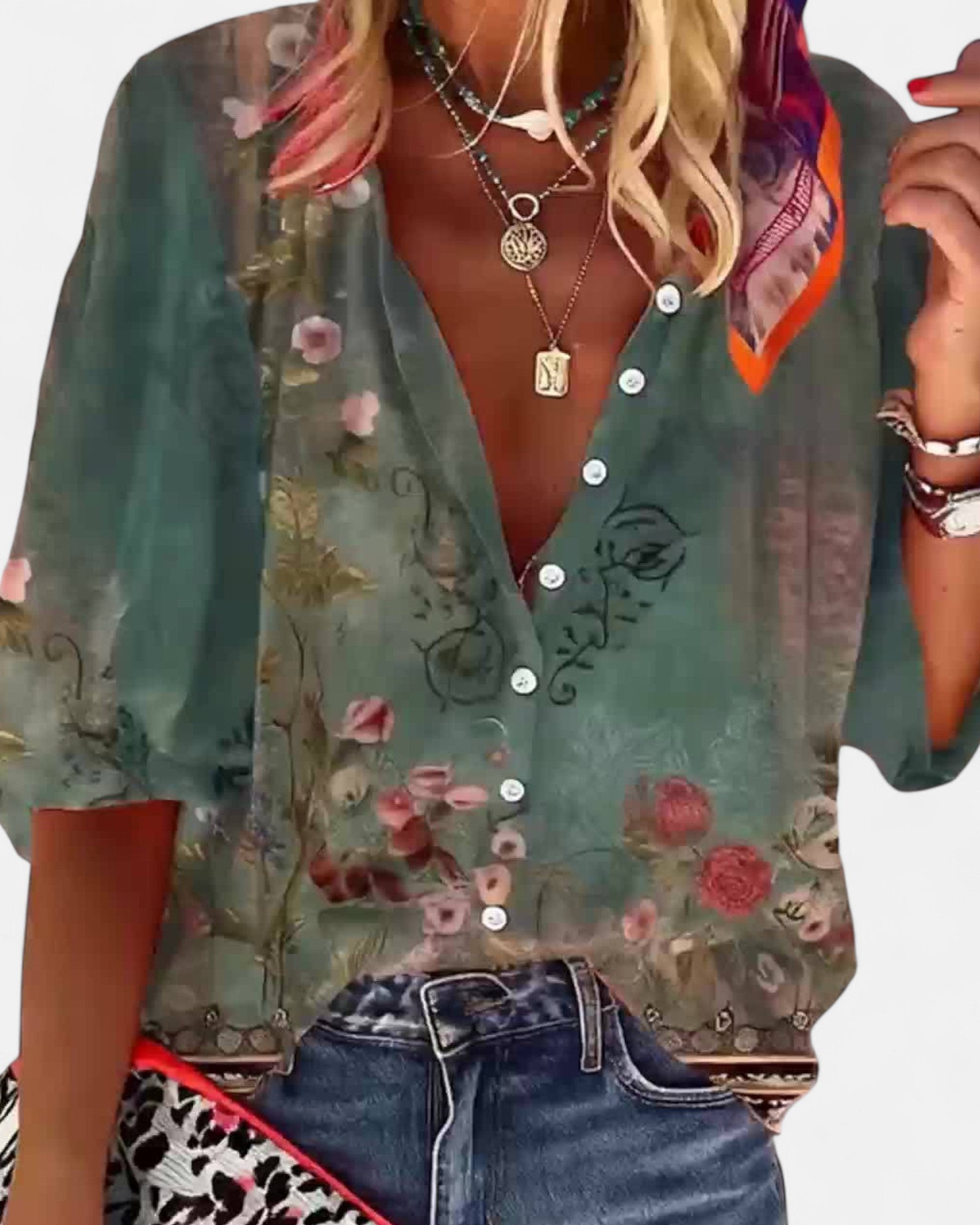 Isolde – Boho Vintage Floral Button - Up Blouse - Blouse - Boho Style