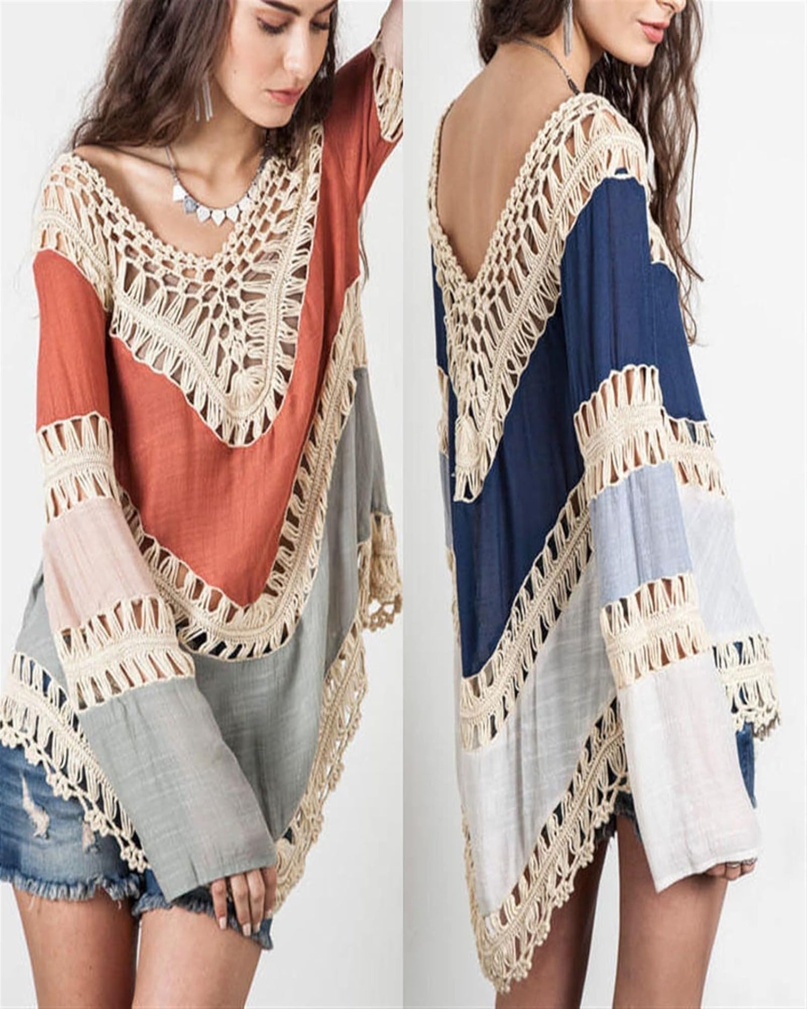 Kiara – Boho Lace Knit Blouse - Blouse - Boho Style