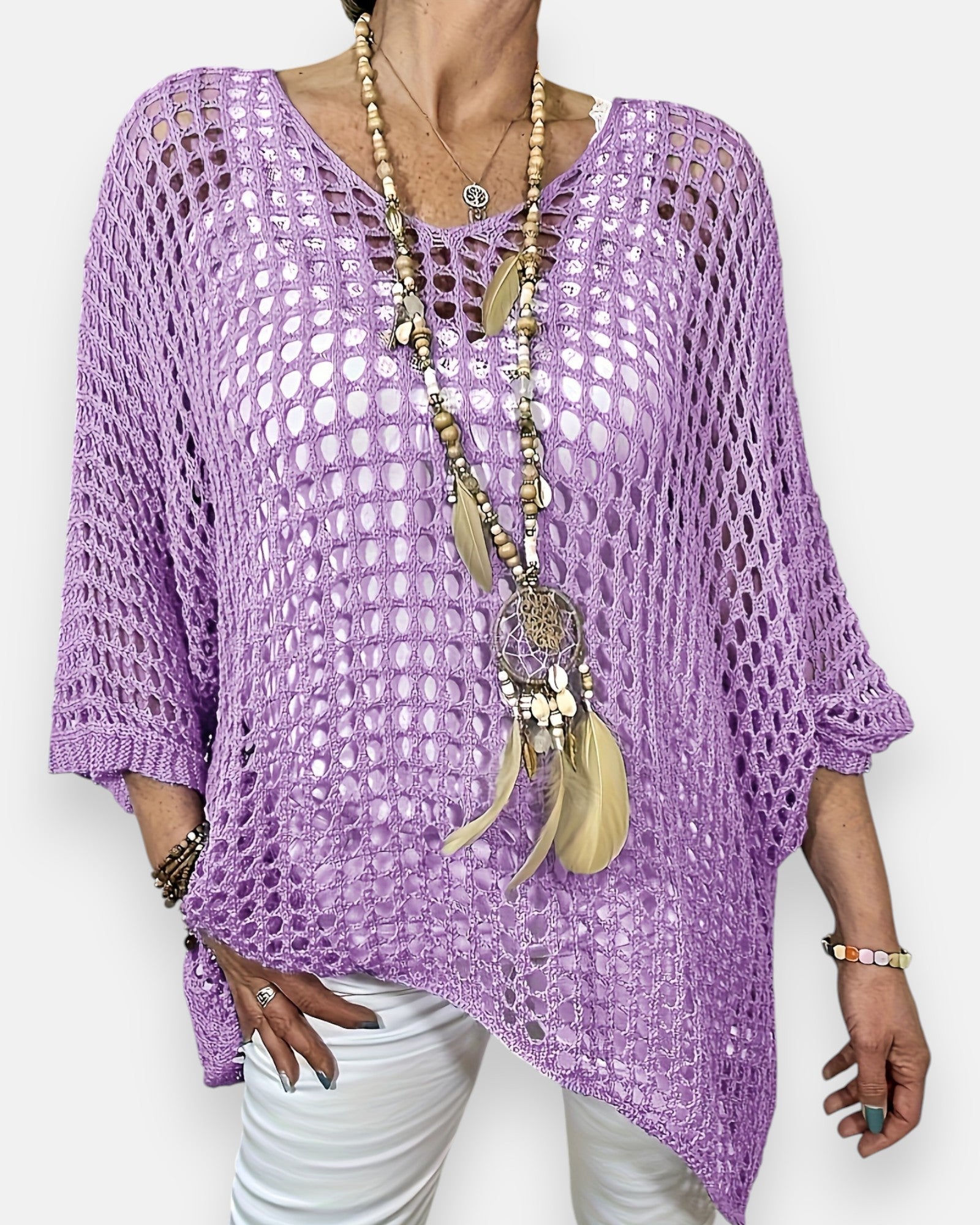 Lila – Boho V - Neck Crochet Blouse - Blouse - Boho Style