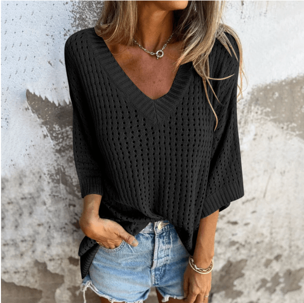Lila – Boho V - Neck Crochet Blouse - Blouse - Boho Style