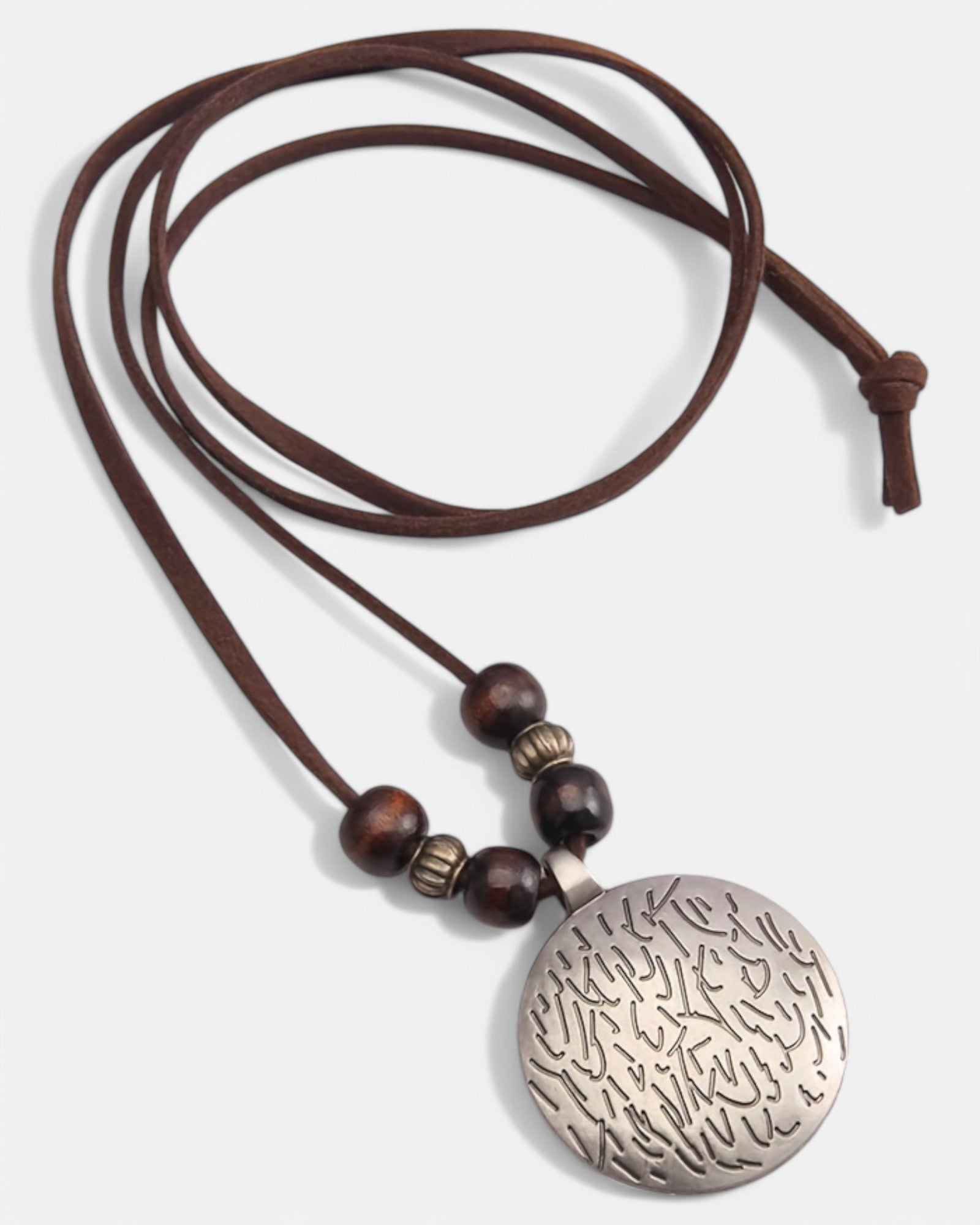 Lila – Boho Wooden Bead Necklace with Zodiac Charm - Necklace - Boho Style