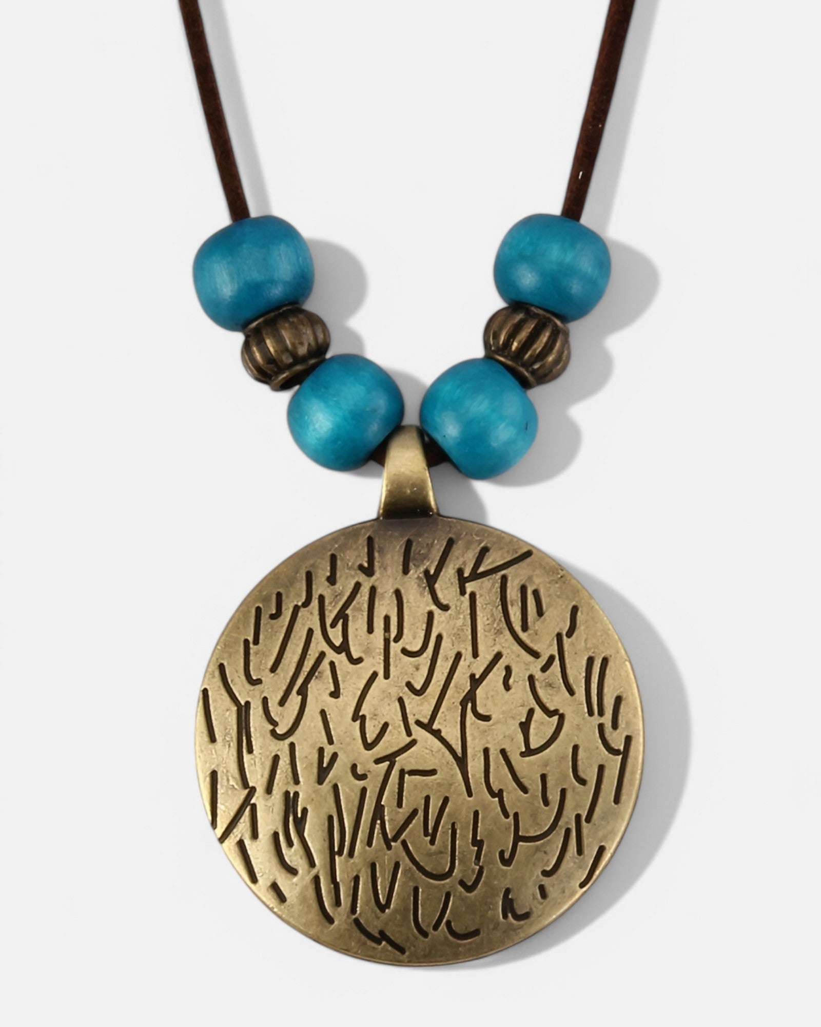 Lila – Boho Wooden Bead Necklace with Zodiac Charm - Necklace - Boho Style