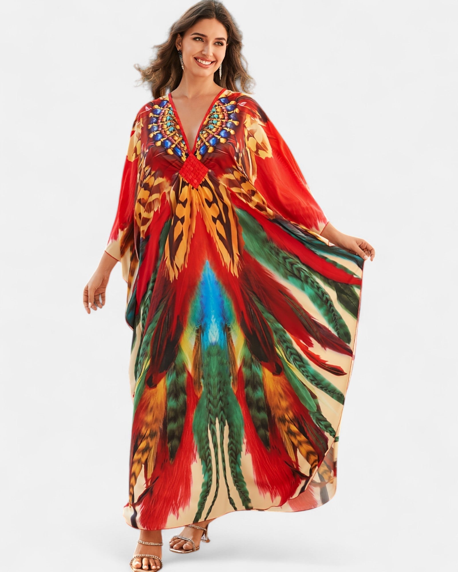 Lila – Vibrant Boho Maxi Beach Kaftan Dress - Dress - Boho Style