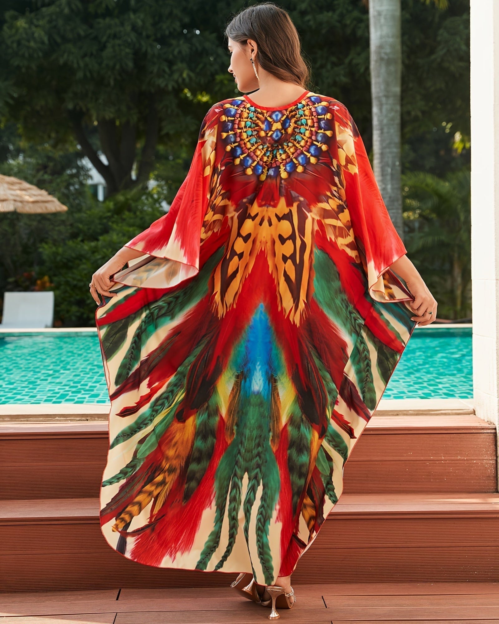 Lila – Vibrant Boho Maxi Beach Kaftan Dress - Dress - Boho Style