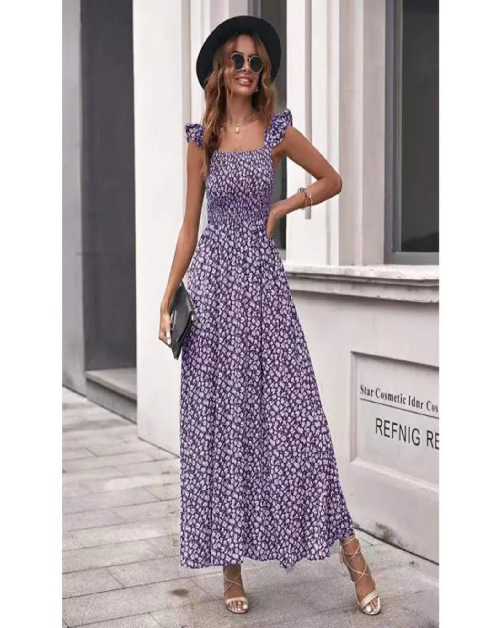Lily – Bohemian Floral Print Midi Dress - Dress - Boho Style