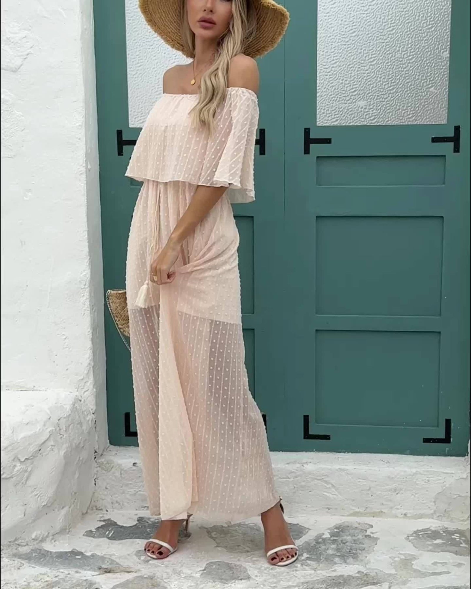 Lily – Boho Off - Shoulder A - Line Maxi Dress with Tassels - Dress - Boho Style