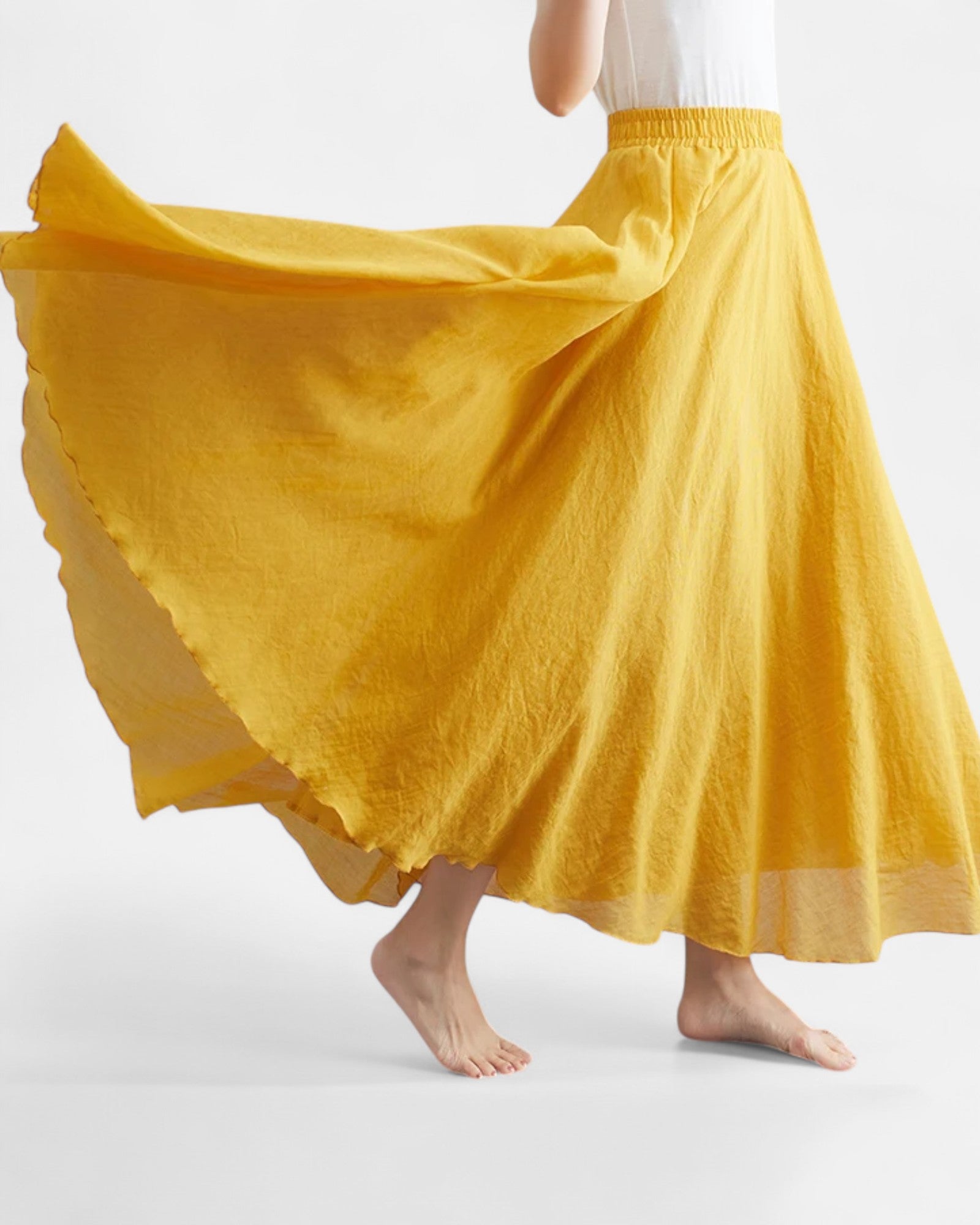 Lorelei – Vintage Boho Cotton Linen High - Waist Skirt - Skirt - Boho Style