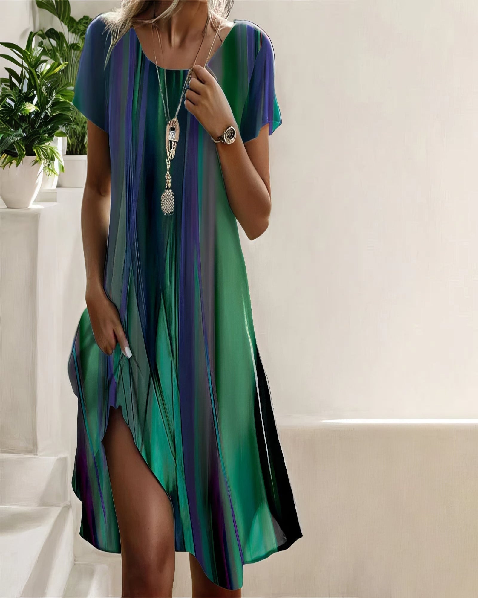 Marais – Boho Chic Flowing Cotton Dress - Dresses - Boho Style