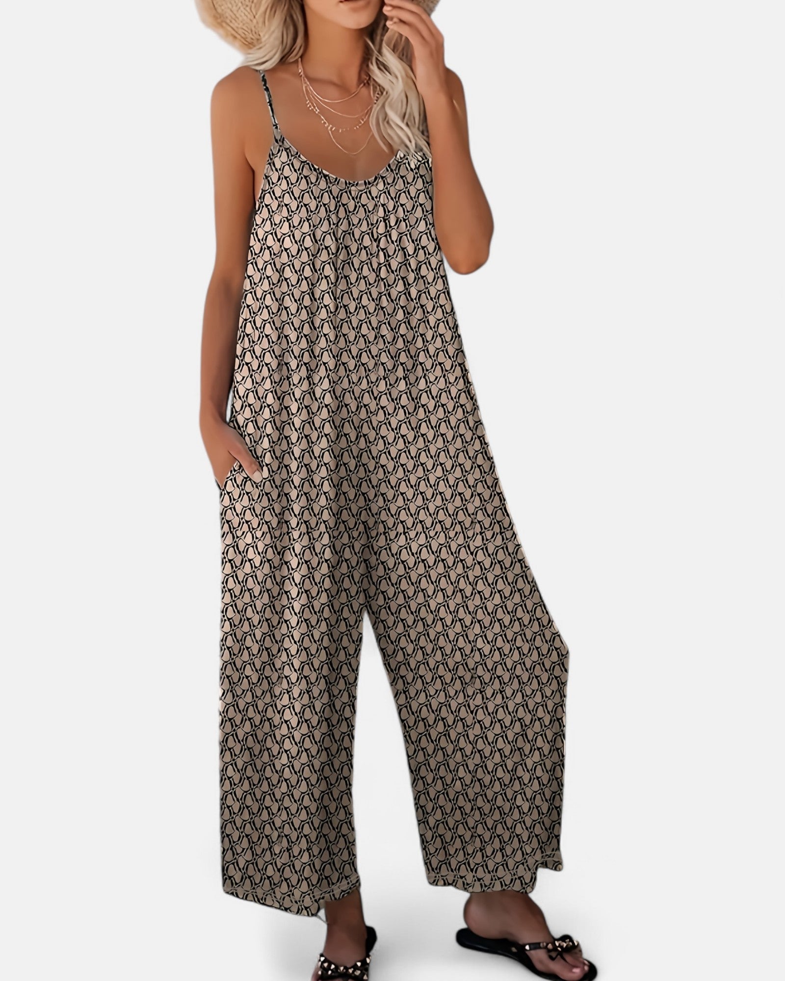 Marigold – Boho Wide Leg Printed Jumpsuit - Jumpsuit - Boho Style
