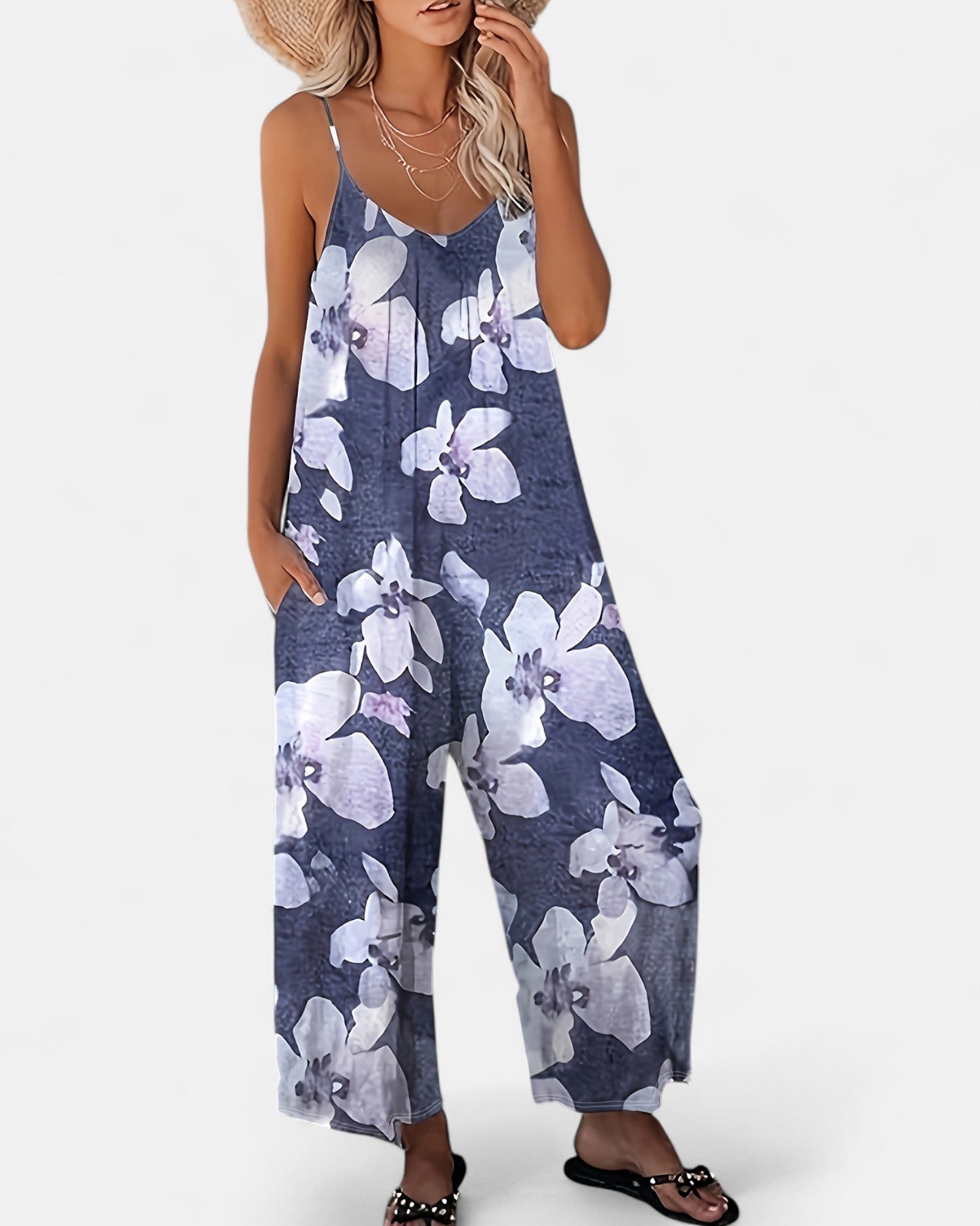 Marigold – Boho Wide Leg Printed Jumpsuit - Jumpsuit - Boho Style
