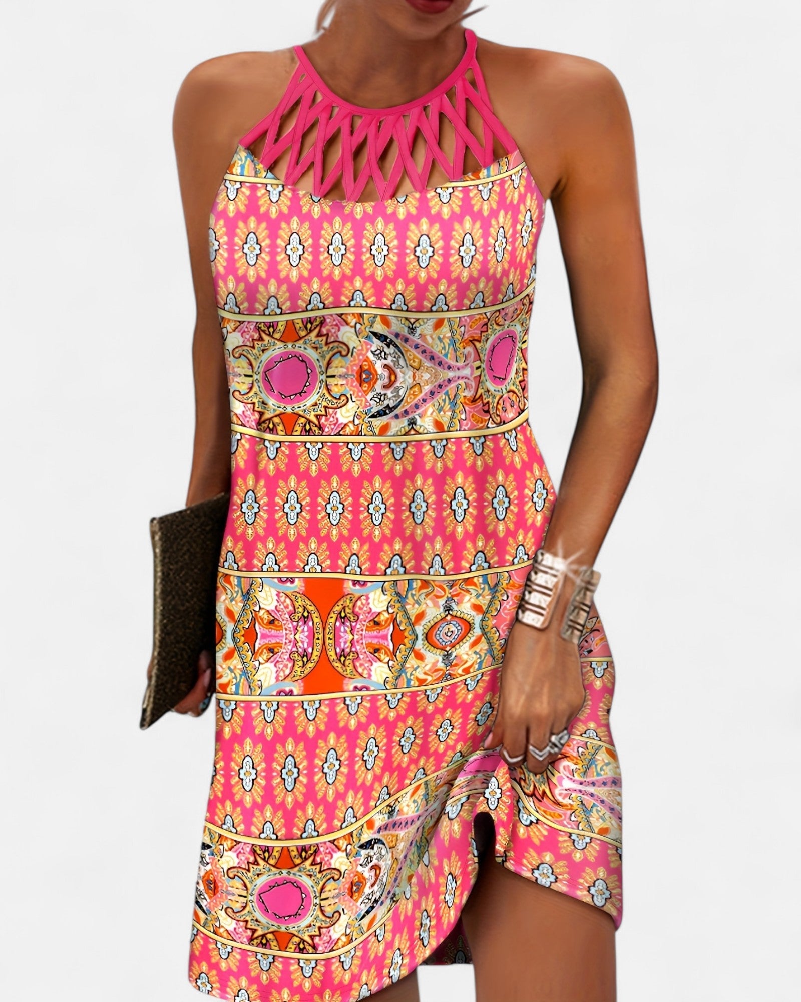 Megan – Effortless Boho Backless Floral Pencil Dress - Dress - Boho Style