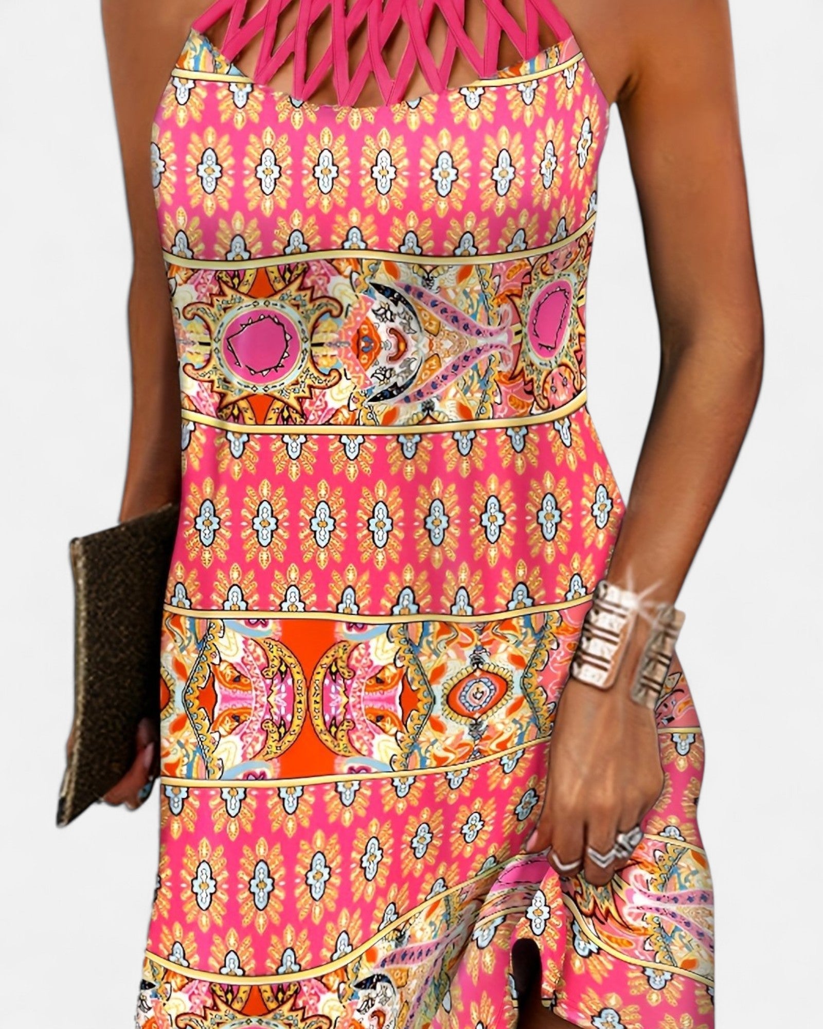 Megan – Effortless Boho Backless Floral Pencil Dress - Dress - Boho Style