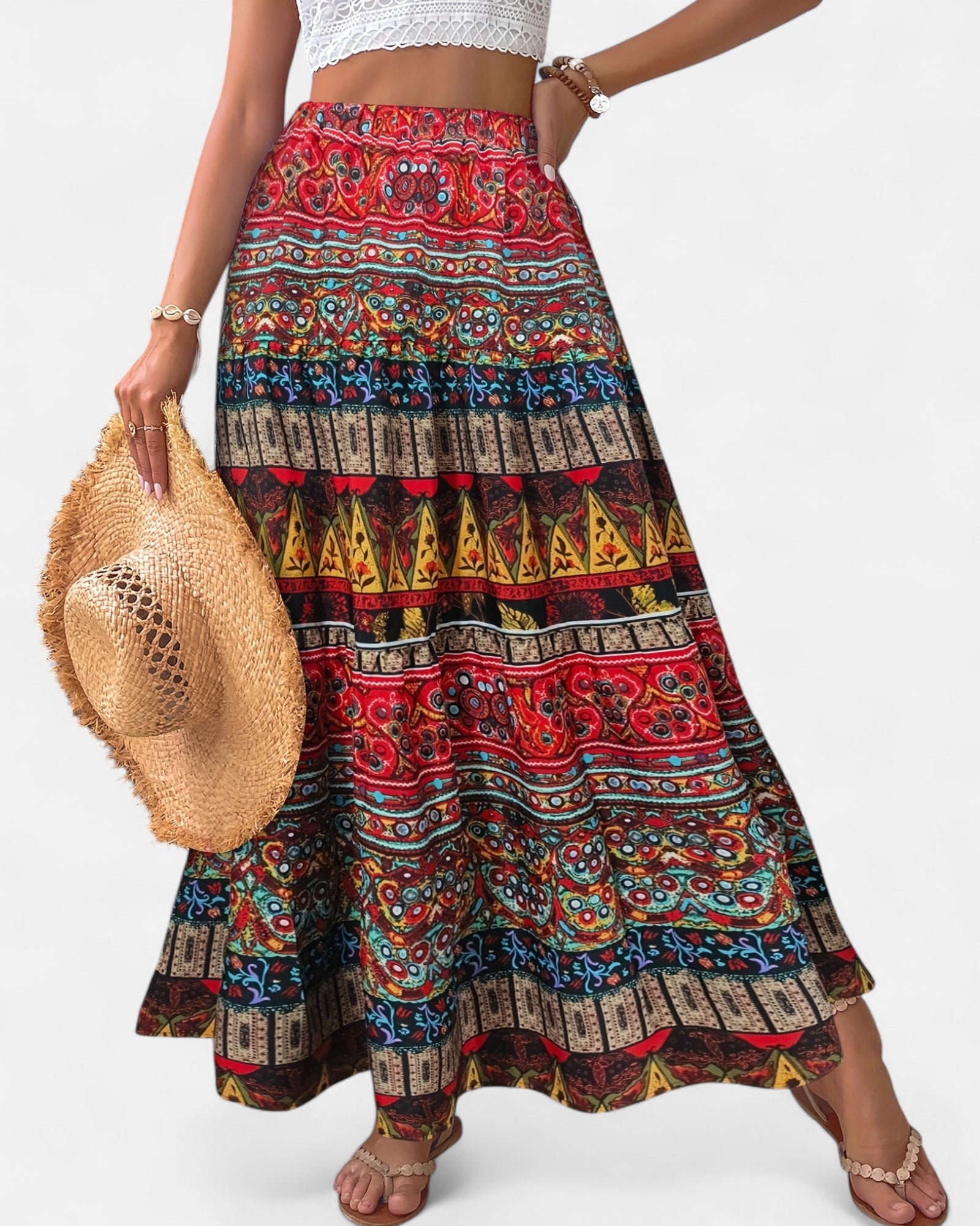 Nola – Boho High Waist Maxi Skirt - Skirts - Boho Style