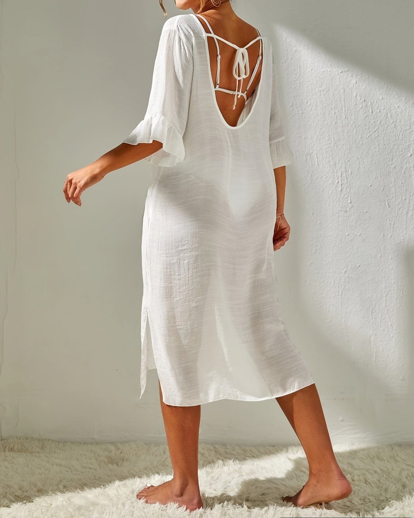 Olivia – Bohemian V - Neck Backless Maxi Dress with Split - Dress - Boho Style