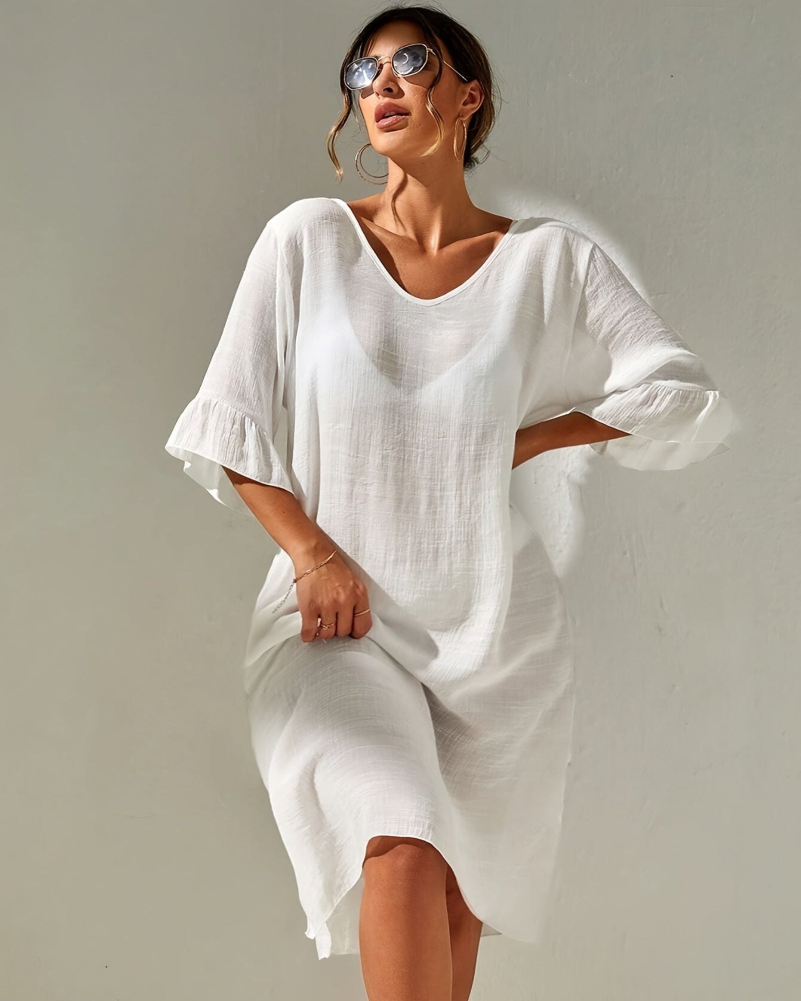 Olivia – Bohemian V - Neck Backless Maxi Dress with Split - Dress - Boho Style