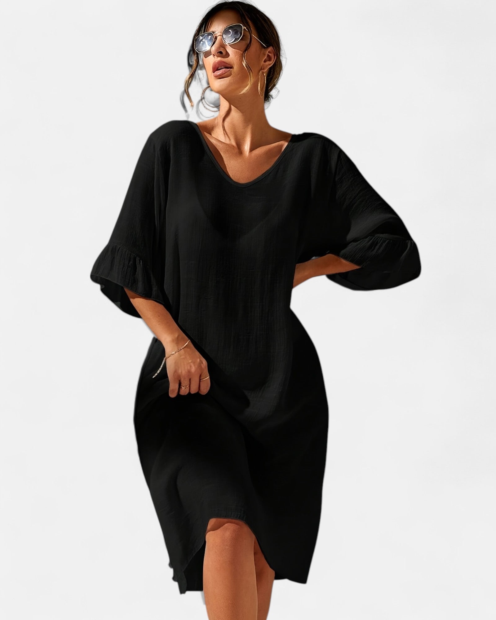 Olivia – Bohemian V - Neck Backless Maxi Dress with Split - Dress - Boho Style