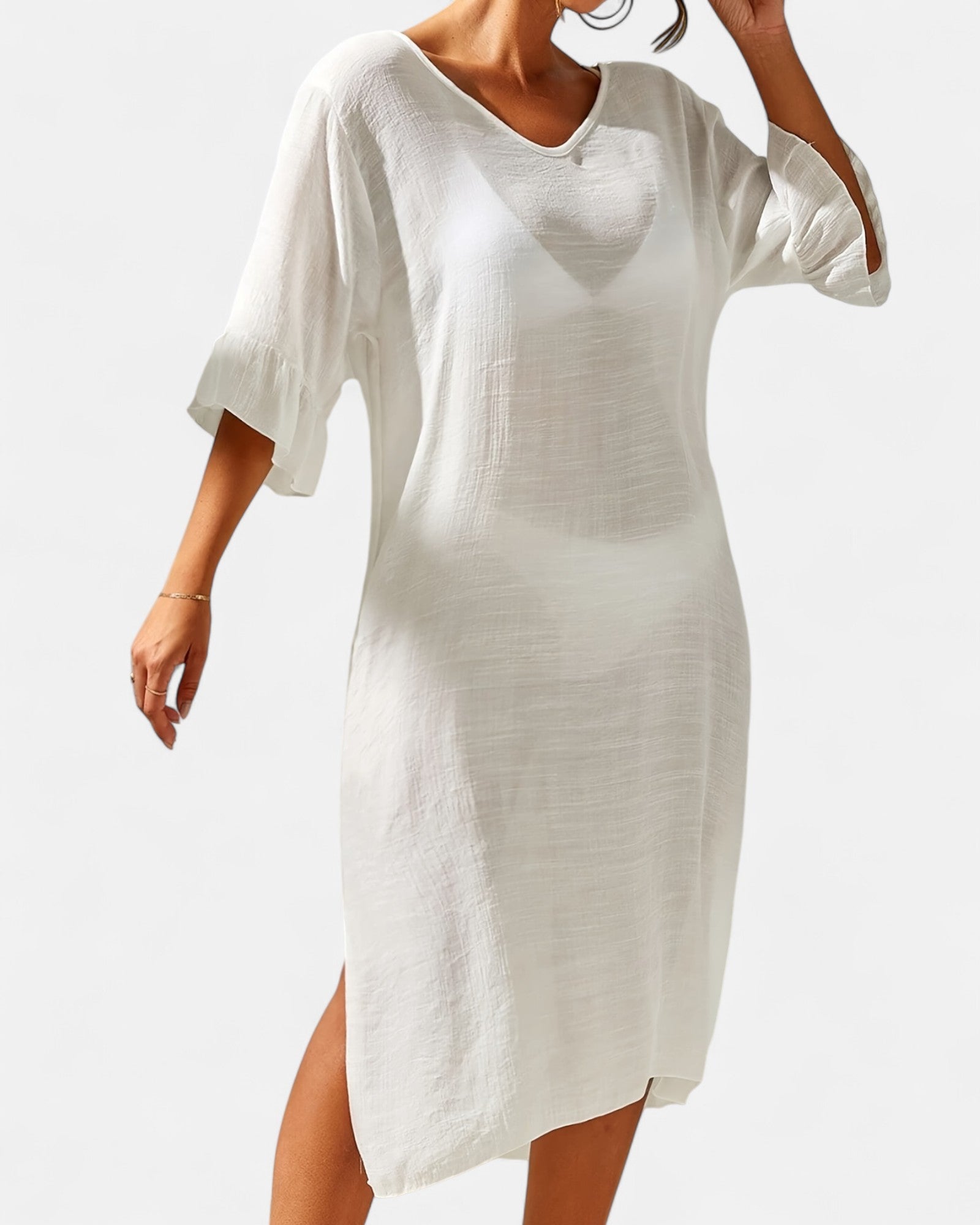 Olivia – Bohemian V - Neck Backless Maxi Dress with Split - Dress - Boho Style