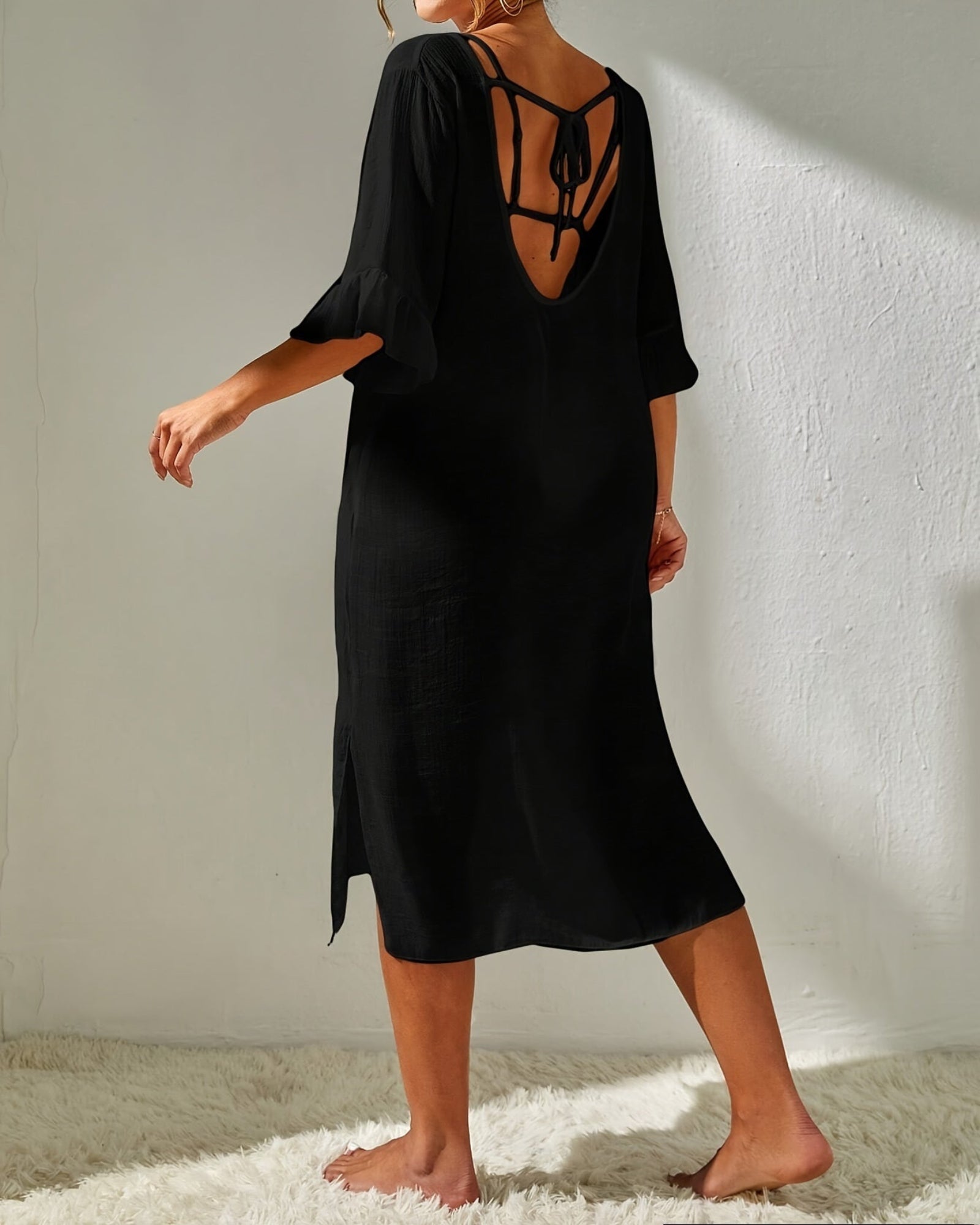 Olivia – Bohemian V - Neck Backless Maxi Dress with Split - Dress - Boho Style