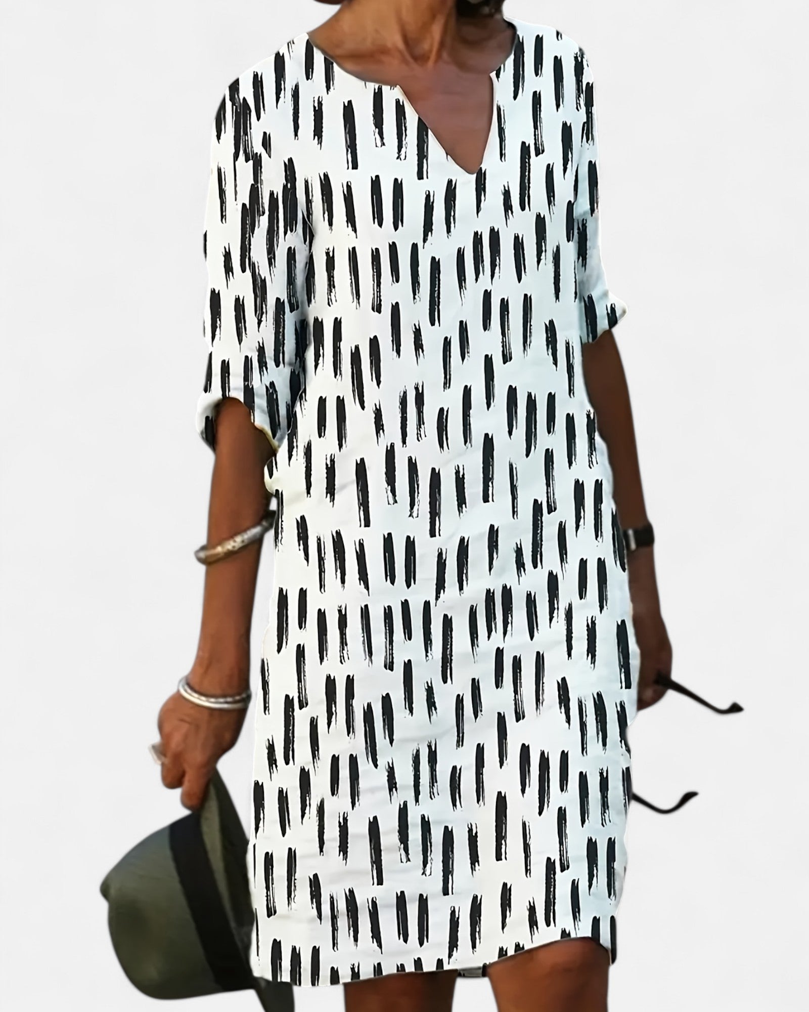 Olivia – Relaxed Boho V - Neck Tunic Dress - Dress - Boho Style