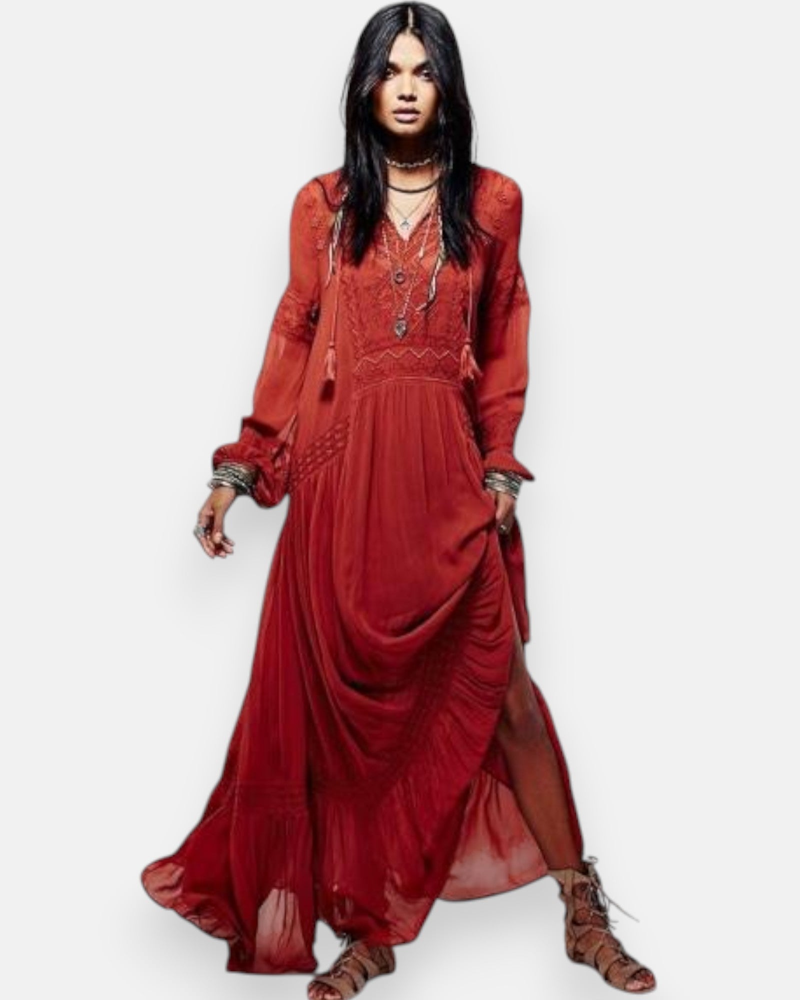 Ophelia – Flowing Bohemian Maxi Dress - Dress - Boho Style