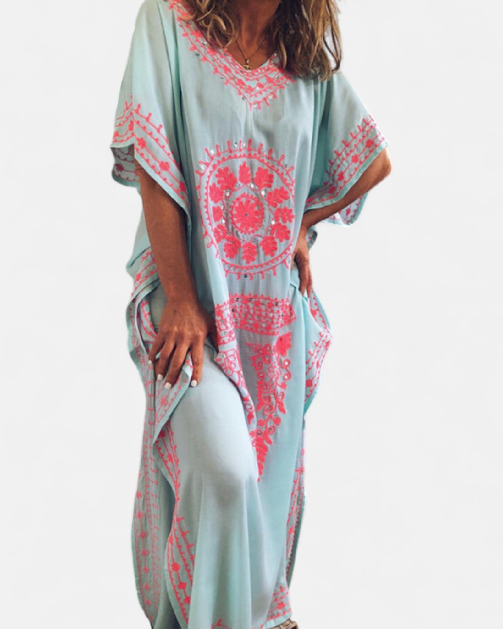 Oriana– Bohemian Floral V Neck Maxi Dress - Dress - Boho Style