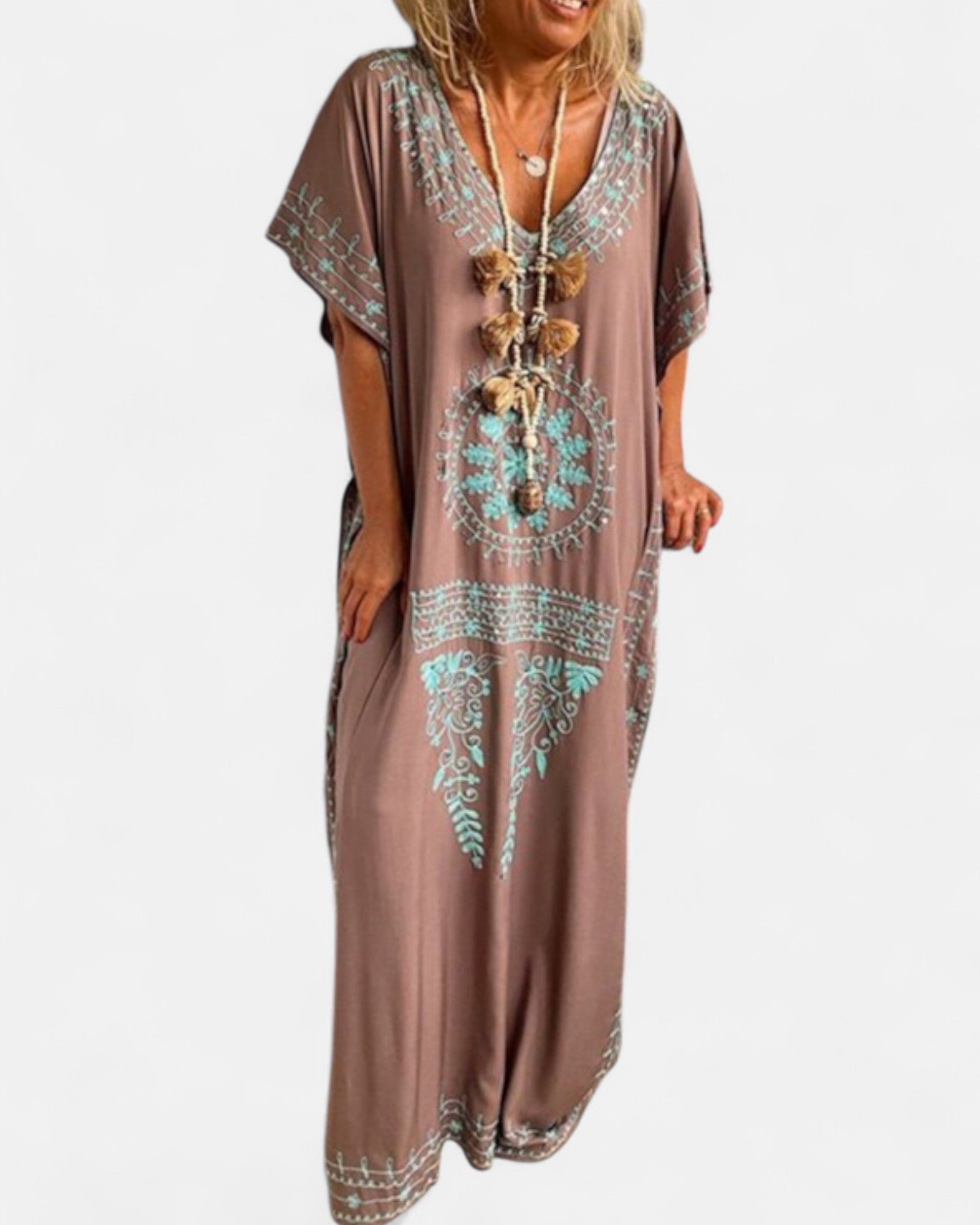 Oriana– Bohemian Floral V Neck Maxi Dress - Dress - Boho Style